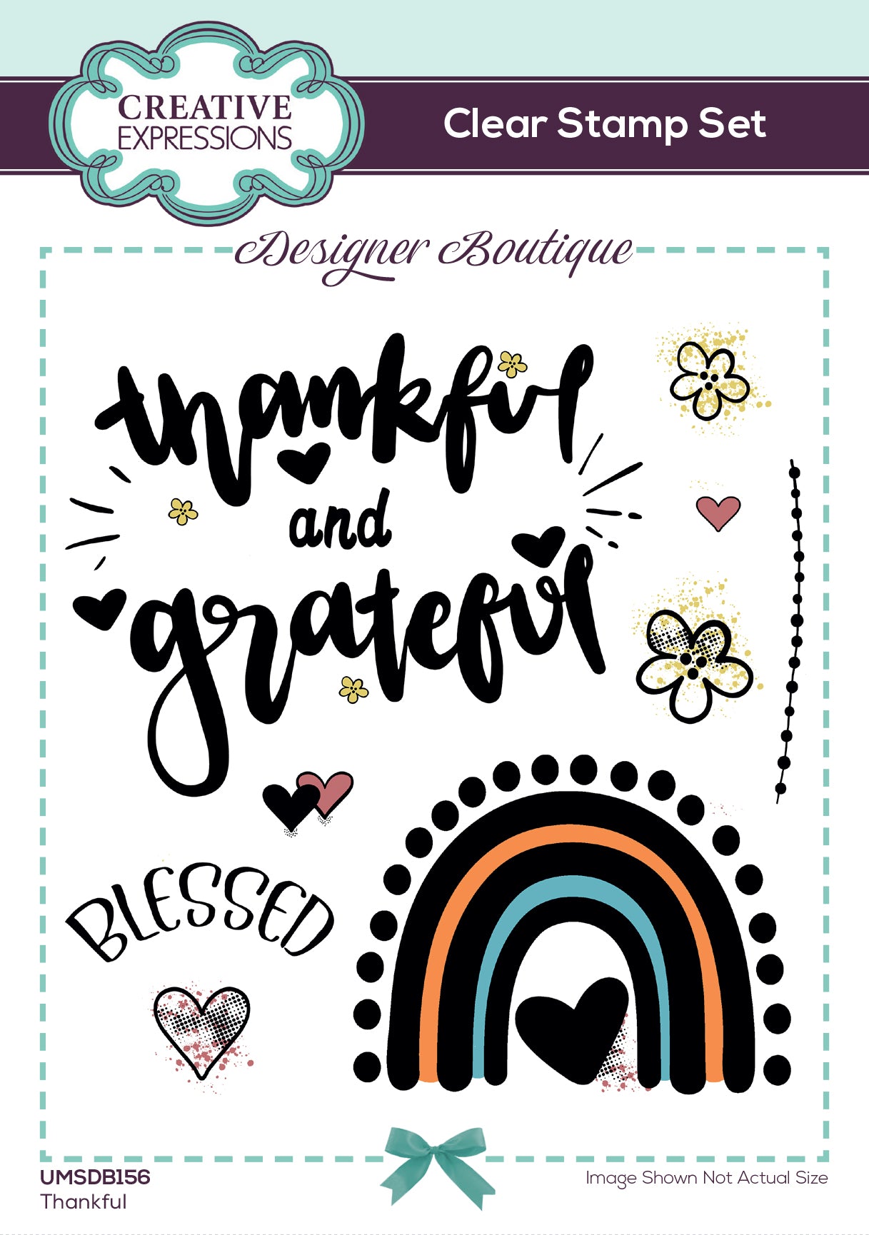 Creative Expressions Designer Boutique Thankful 6 in x 4 in Stamp Set