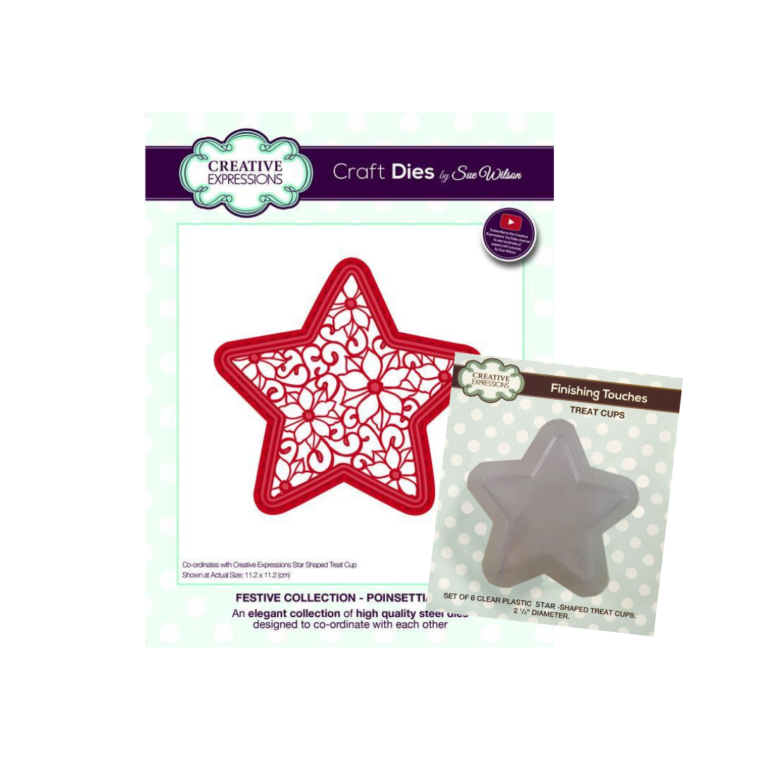 Poinsettia Star Die & Treat Cups Set