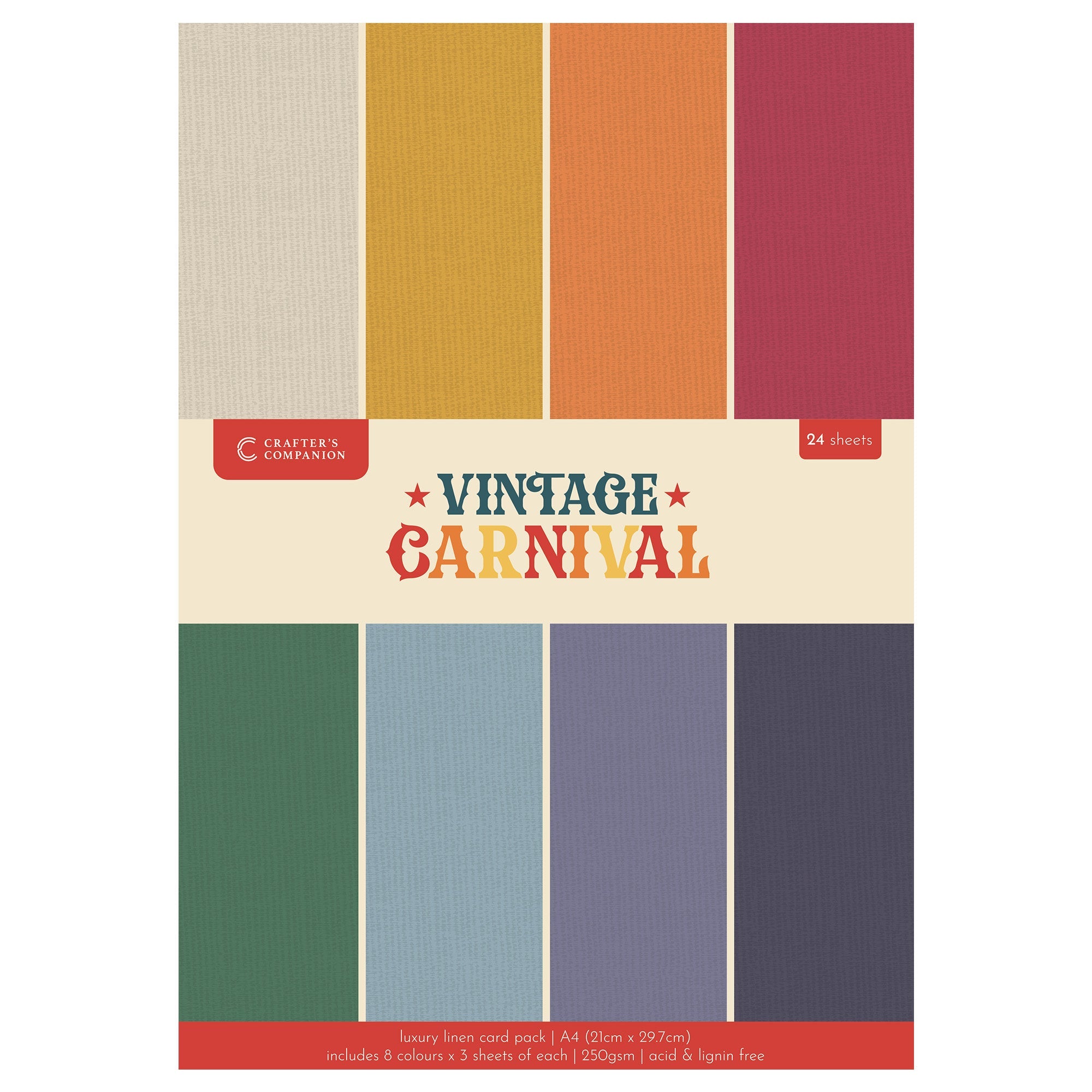 Vintage Carnival Luxury Linen Cardstock - A4 
