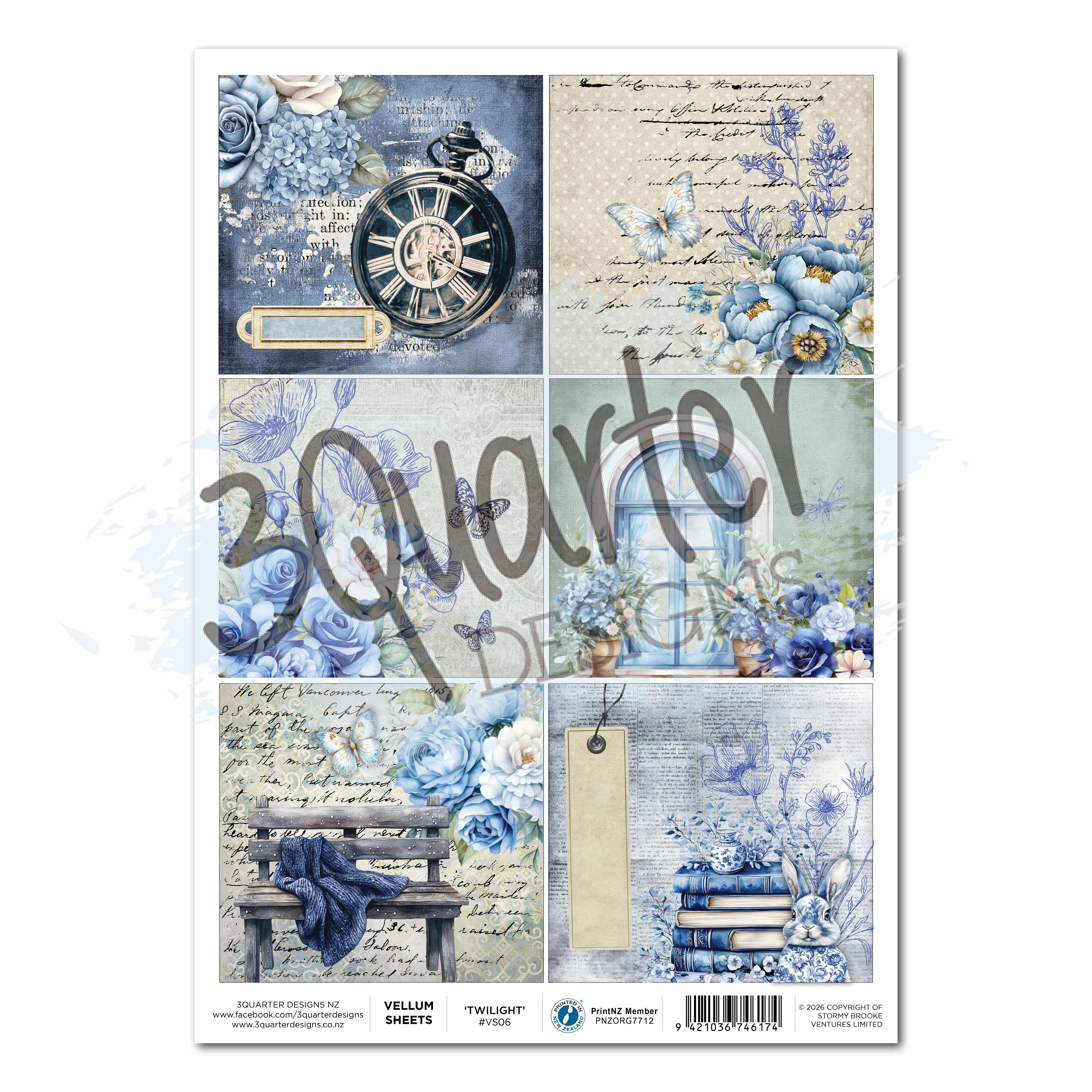3Quarter Designs Twilight Ink - A4 Vellum - 3 Sheets
