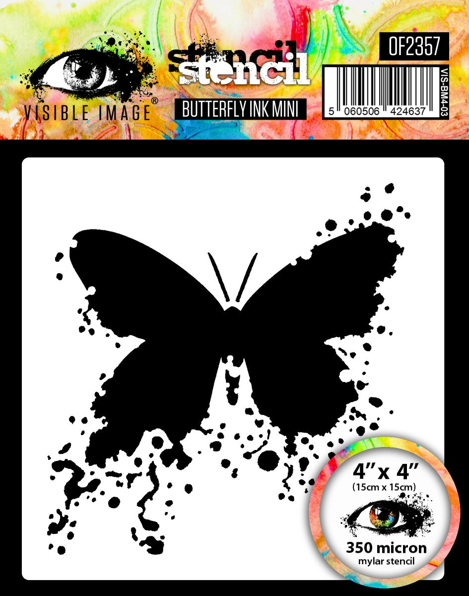 Visible Image Butterfly Ink Mini Stencil - 4 x 4