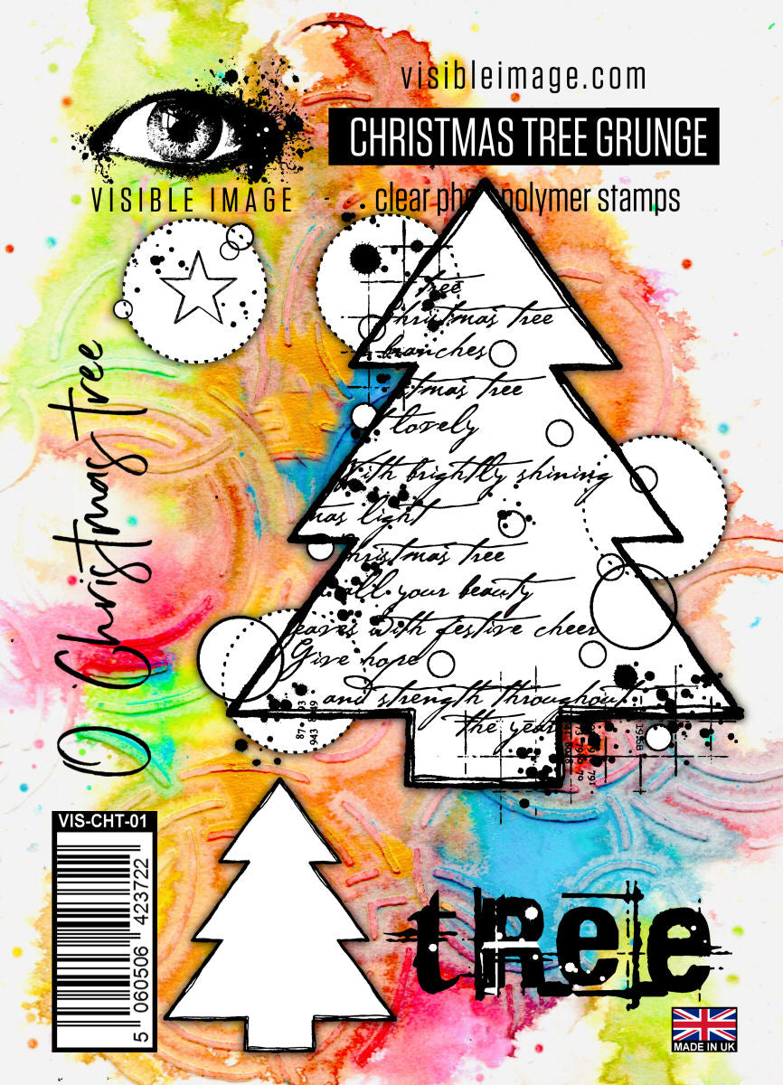 Visible Image Christmas Tree Grunge - A6 Stamp Set