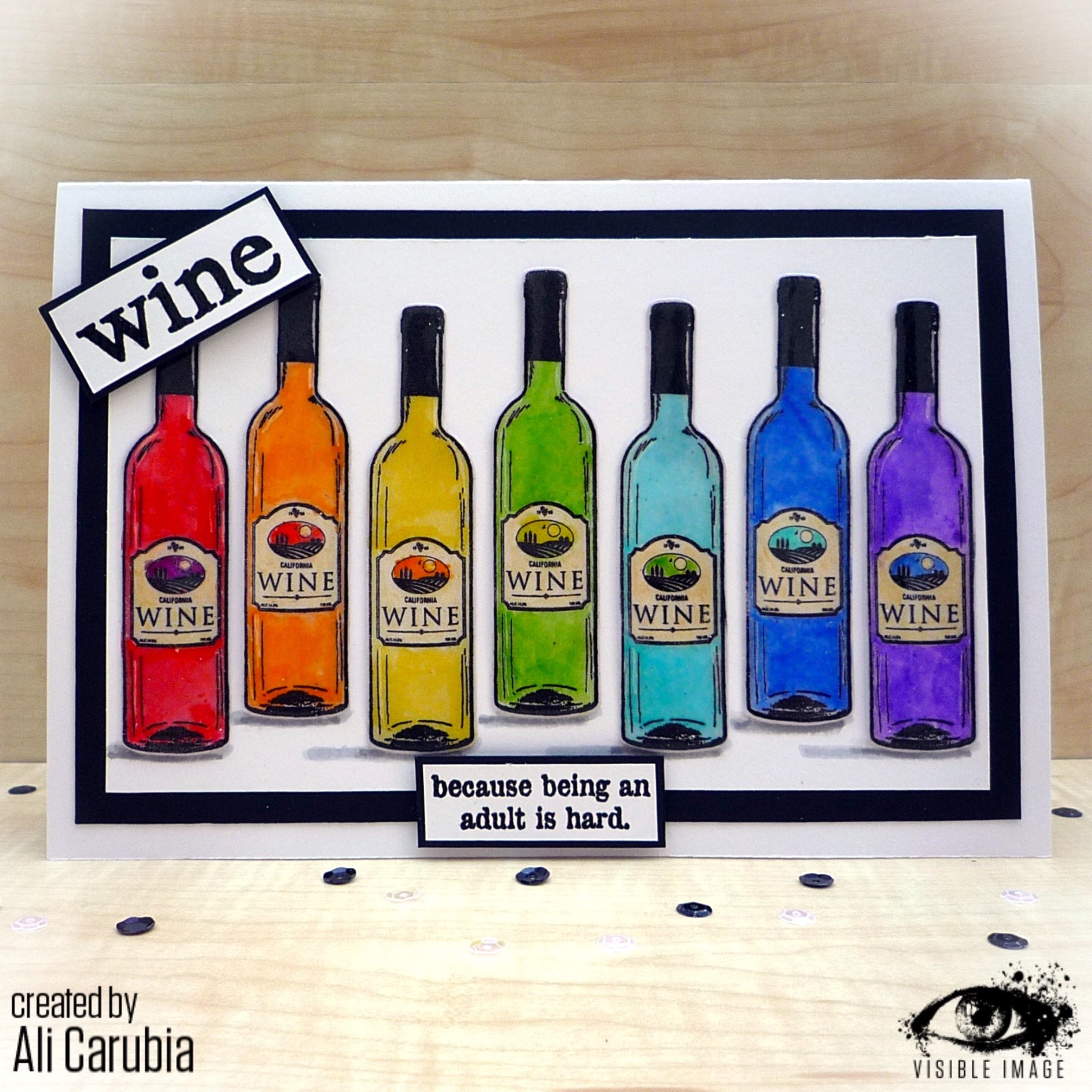 Visible Image 99% Chance Of Wine - A6 Stamp Set