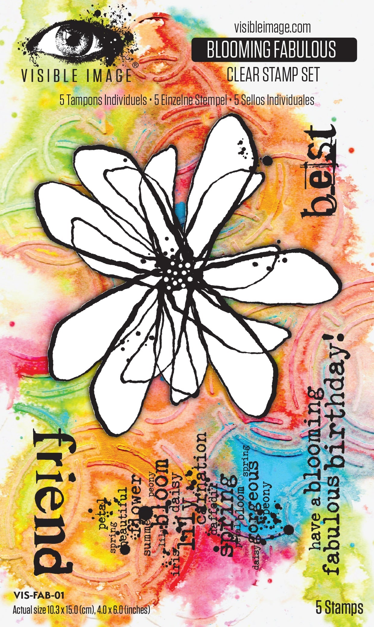 Visible Image Blooming Fabulous 4in x 6in Stamp Set