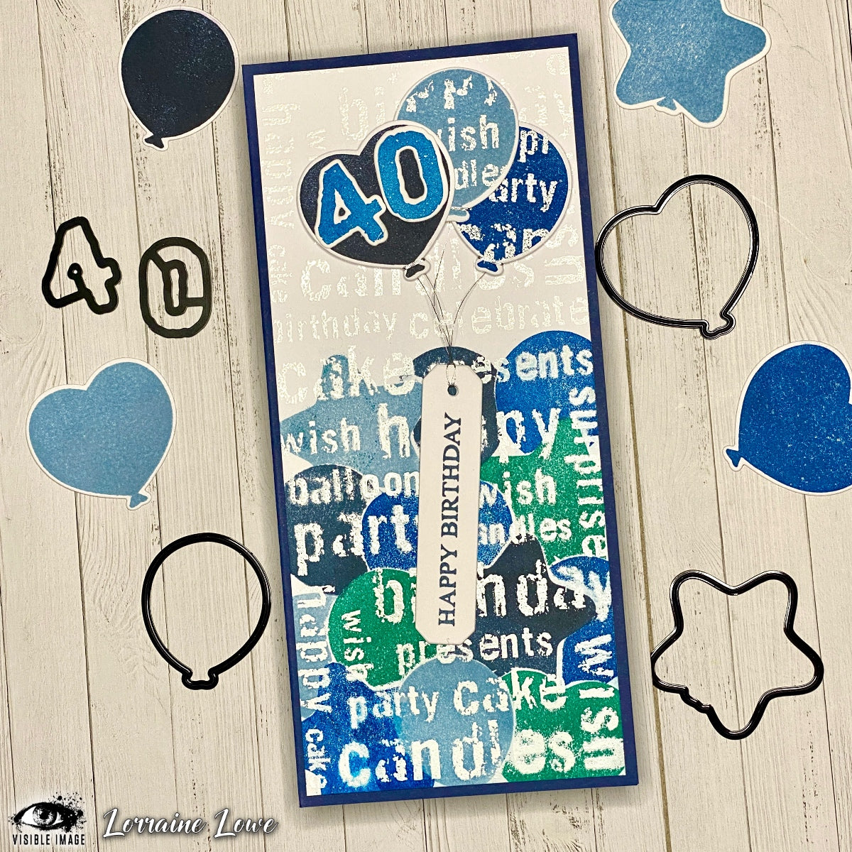 Visible Image Grunge Birthday Words - A6 Stamp Set