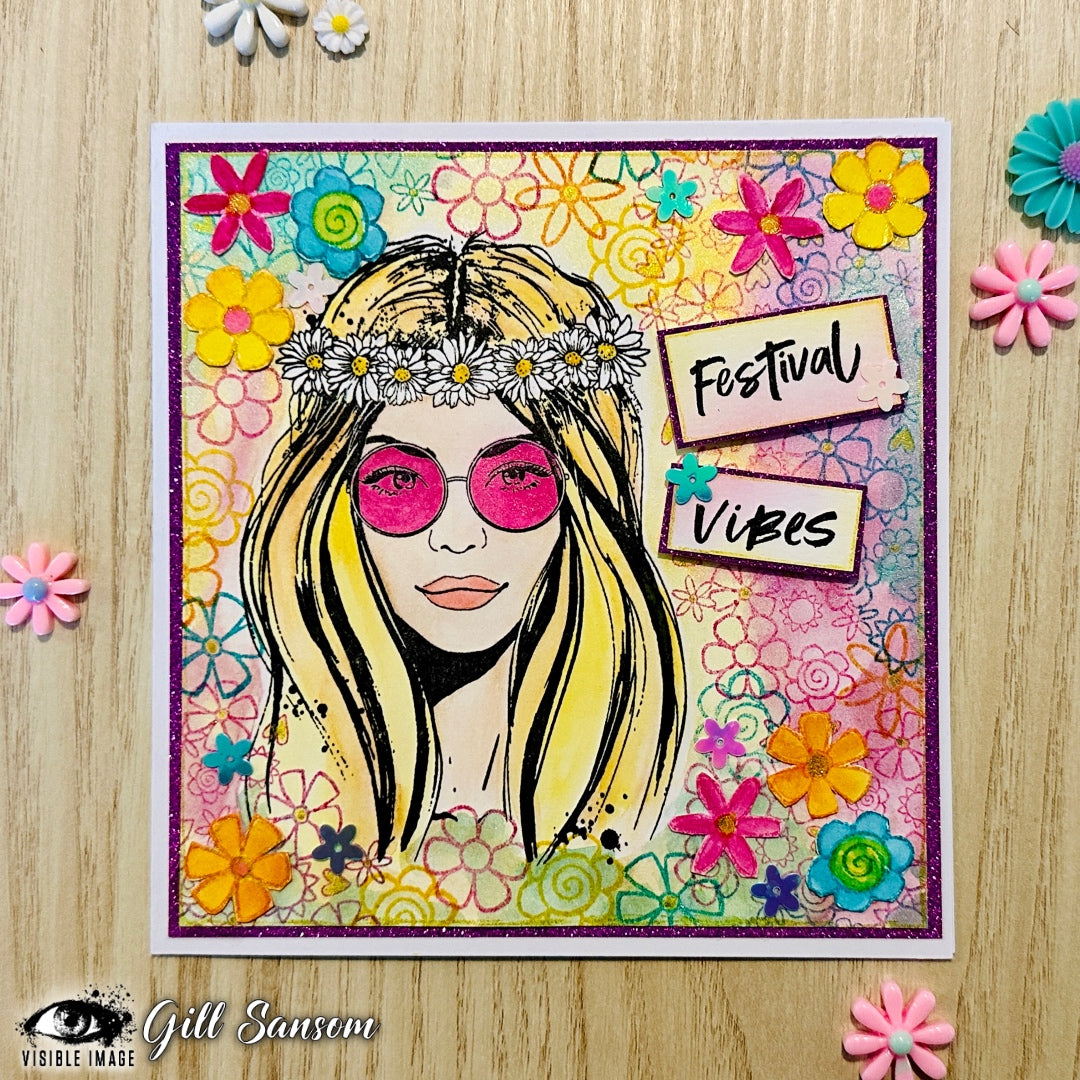 Visible Image Hippie Chick - A6 Stamp Set