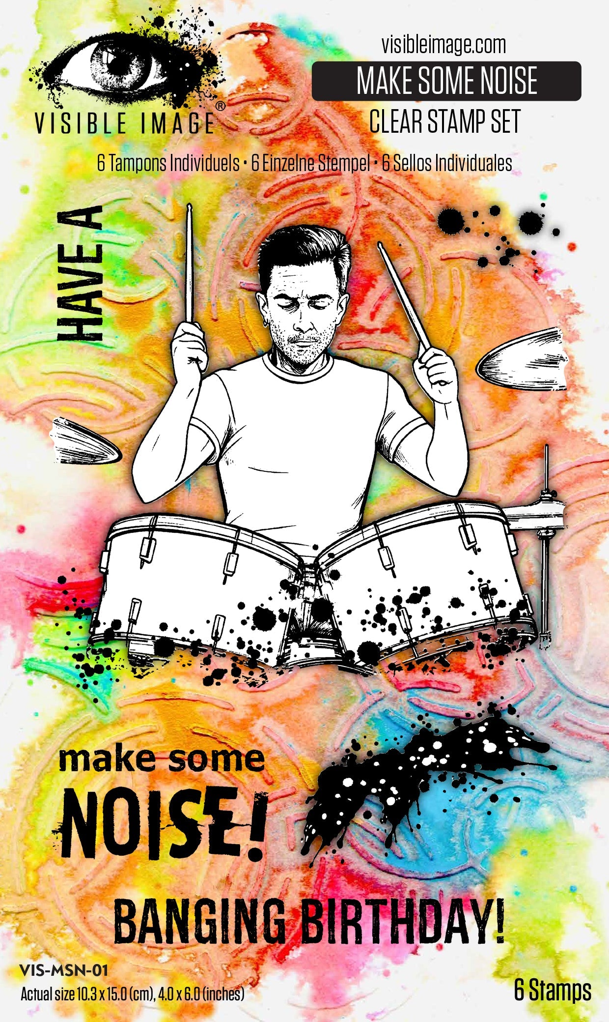 Visible Image Make Some Noise 4 in x 6 in Stamp Set