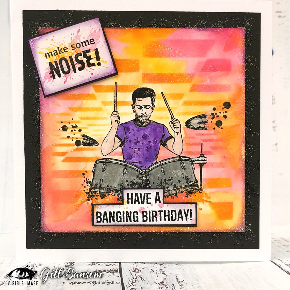 Visible Image Make Some Noise 4 in x 6 in Stamp Set