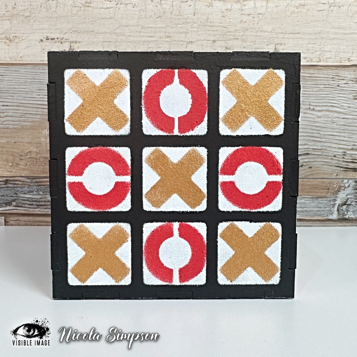 Visible Image Noughts & Crosses Stencil - 4 x 4