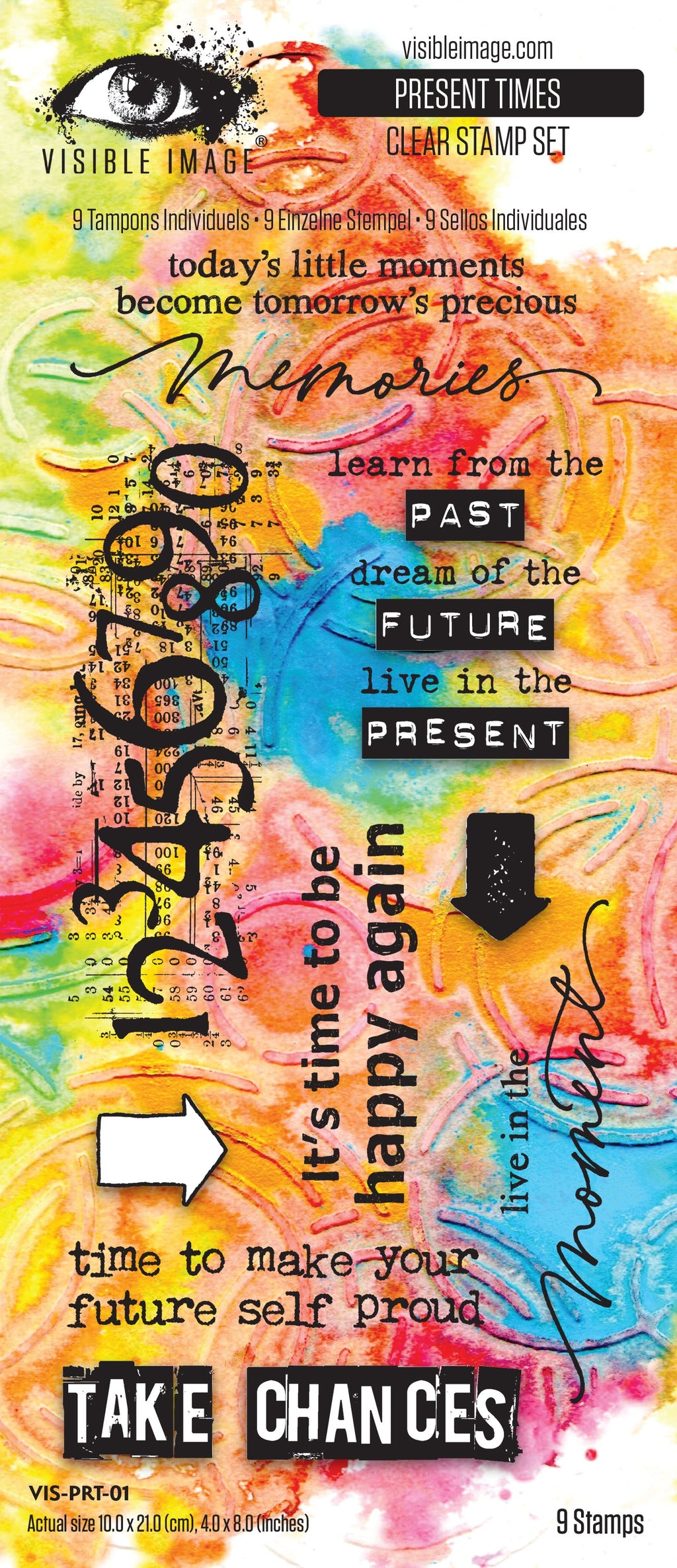 Vis Present Visible Image Present Times 4in x 8in Stamp Set