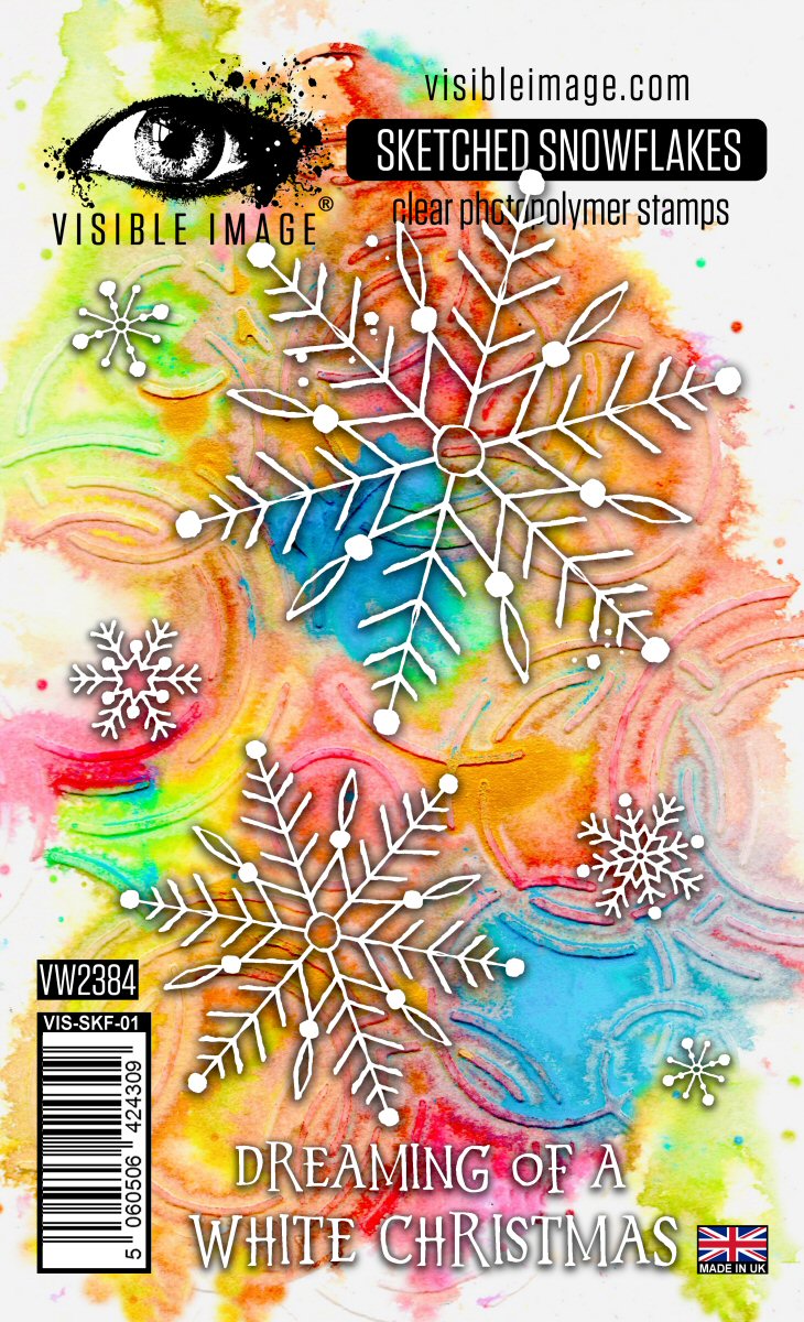 Visible Image Sketched Snowflakes - A6 Stamp Set