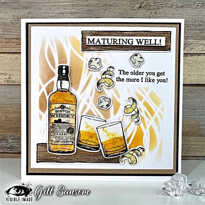 Visible Image Splash of Whisky - A6 Stamp Set