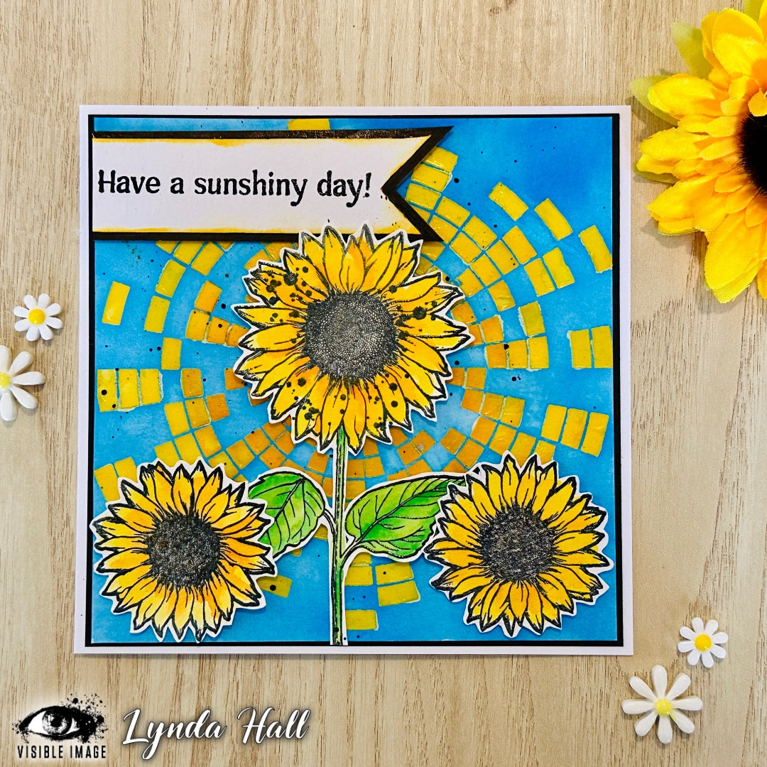 Visible Image Sunflower Grunge - A6 Stamp Set