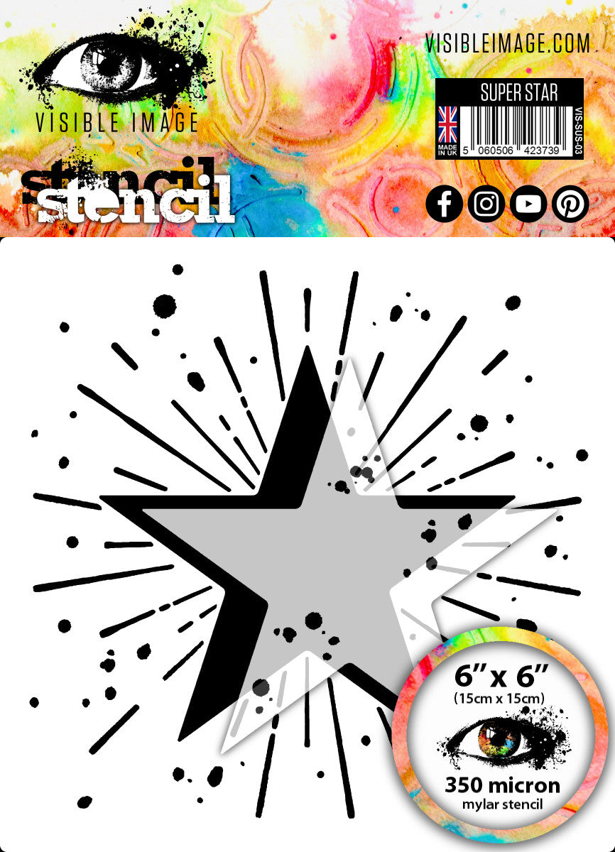 Visible Image Super Star Stencil - 6 x 6