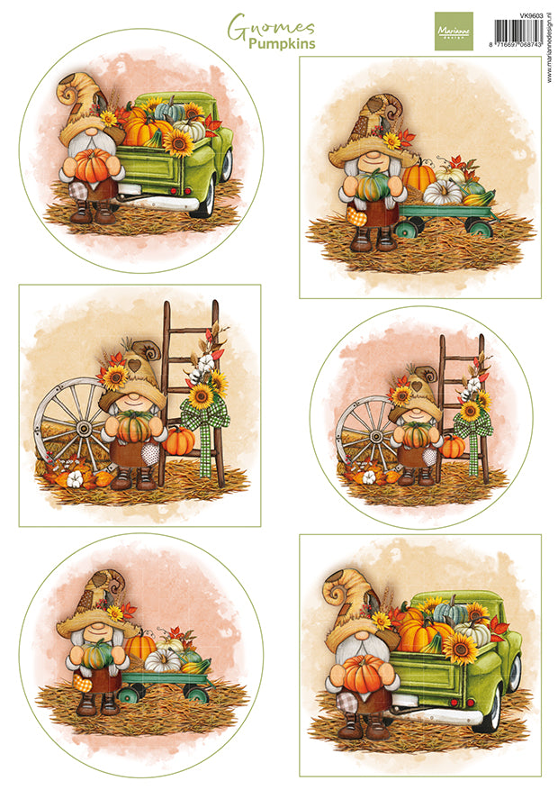 Marianne Design A4 Cutting Sheet - Gnomes - Pumpkins