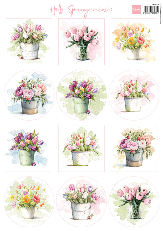 Marianne Design A4 Cutting Sheet - Minis - Hello Spring