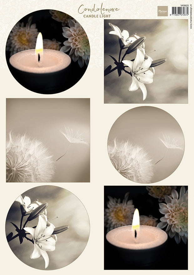 Marianne Design A4 Cutting Sheet - Condolence - Candle Light