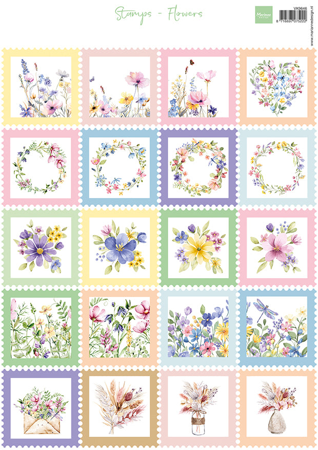 Marianne Design A4 Cutting Sheet - Stamps - Flowers