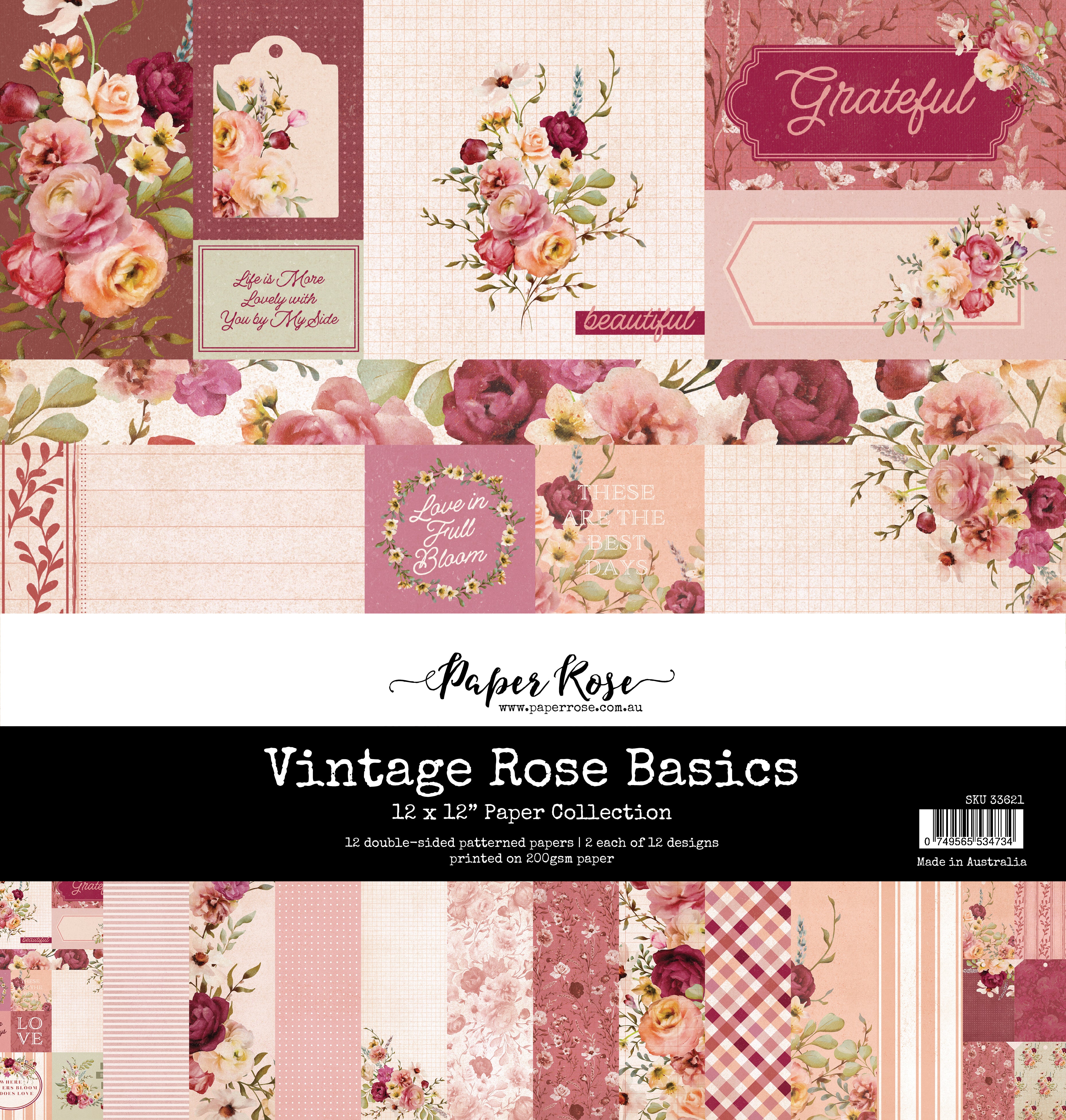 Vintage Rose Basics 12 x 12 Collection 33621