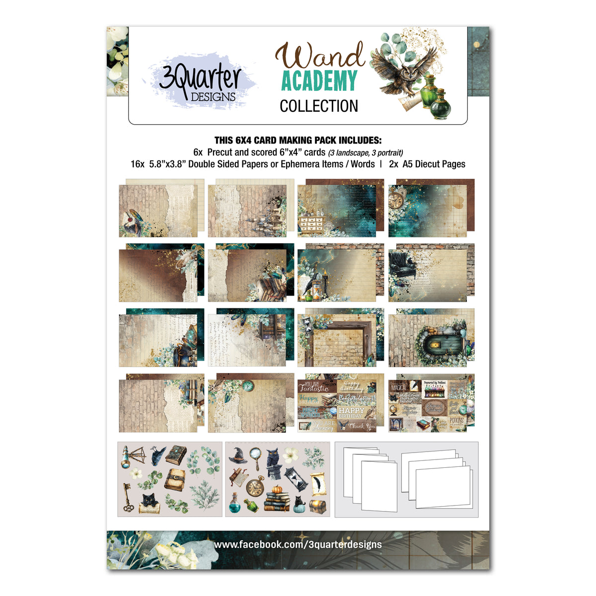 3Quarter Designs Wand Academy 6x4 Card Pack