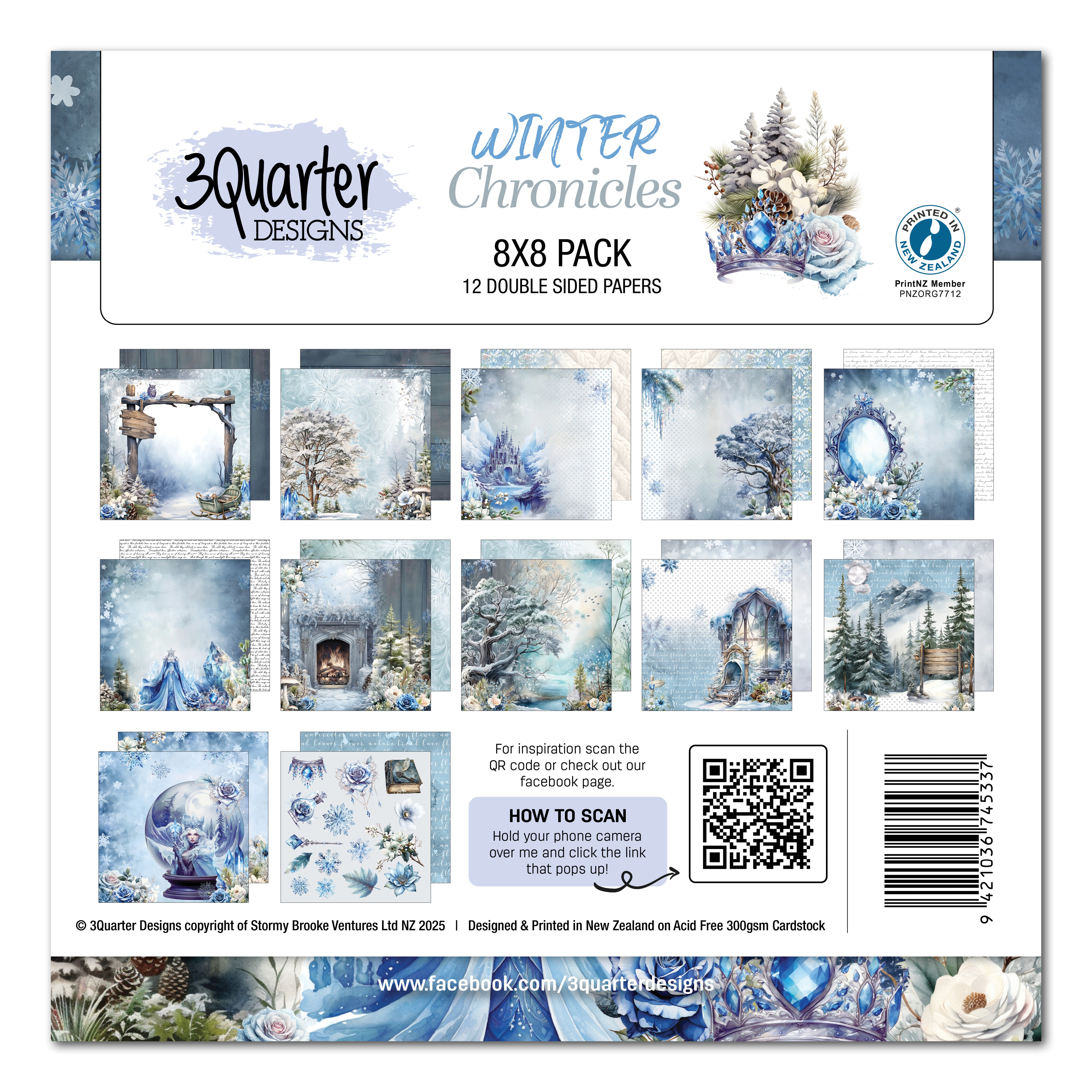3Quarter Designs Winter Chronicles 8x8 Paper Pack