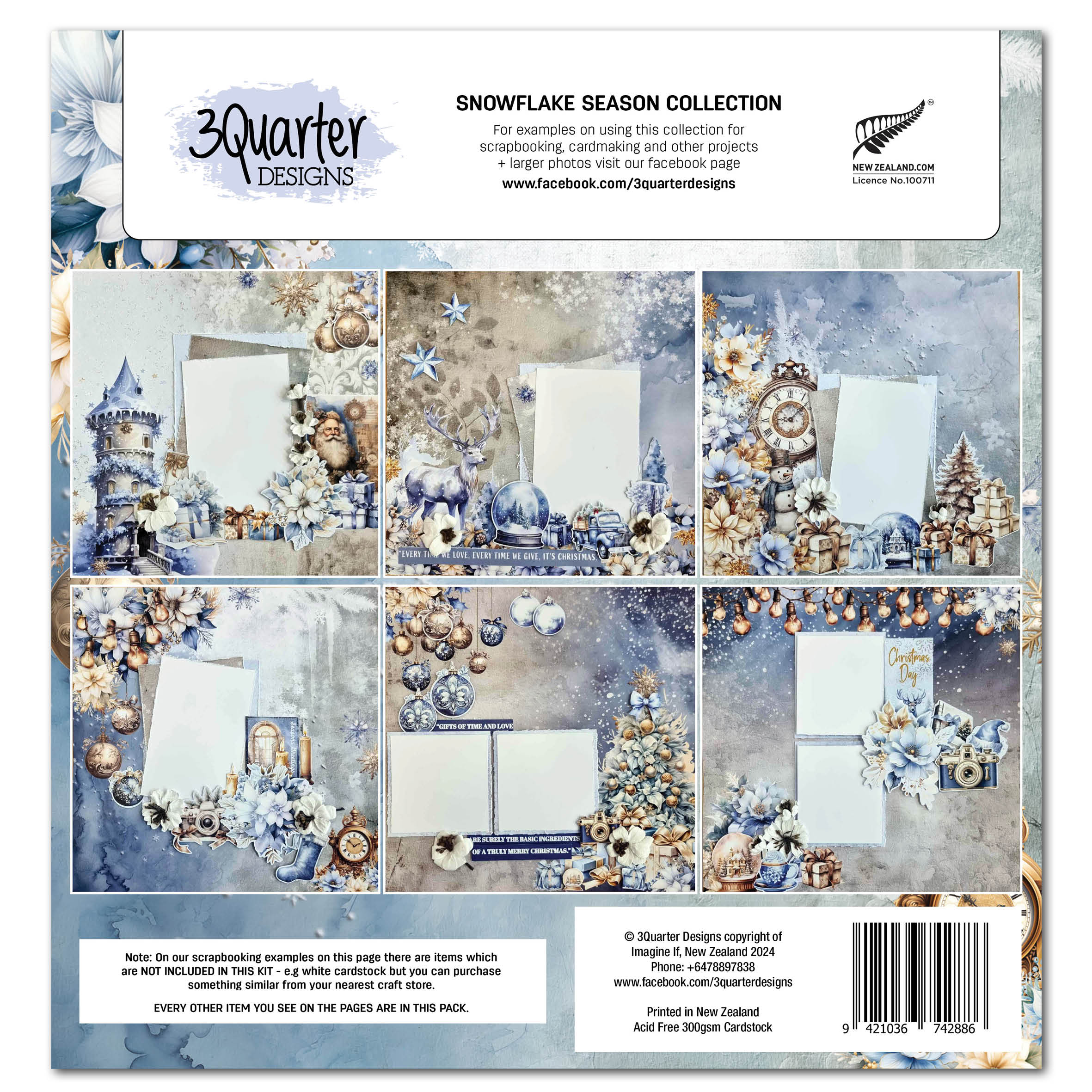 3Quarter Designs Snowflake Season 12x12 Design Paper & Diecuts Set