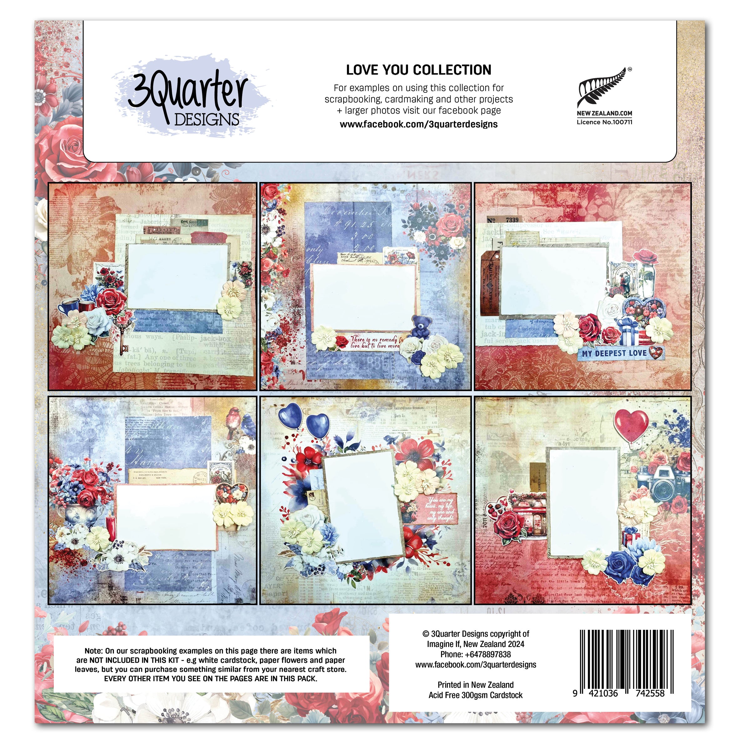 3Quarter Designs Love You 12x12 Scrapbook Collection