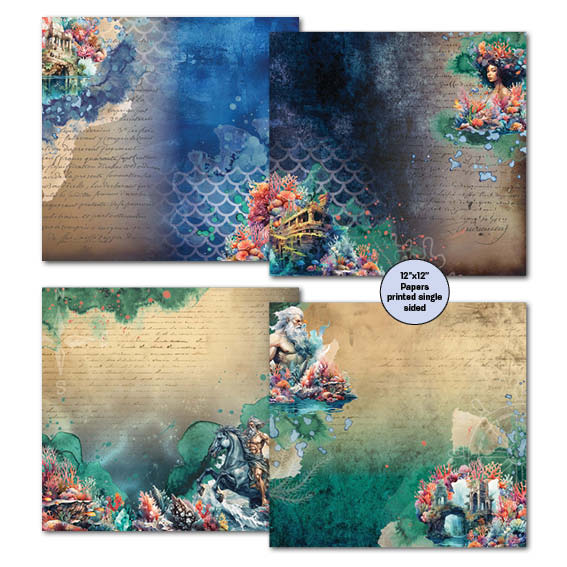 3Quarter Designs Poseidon's Kingdom 12x12 Scrapbook Collection