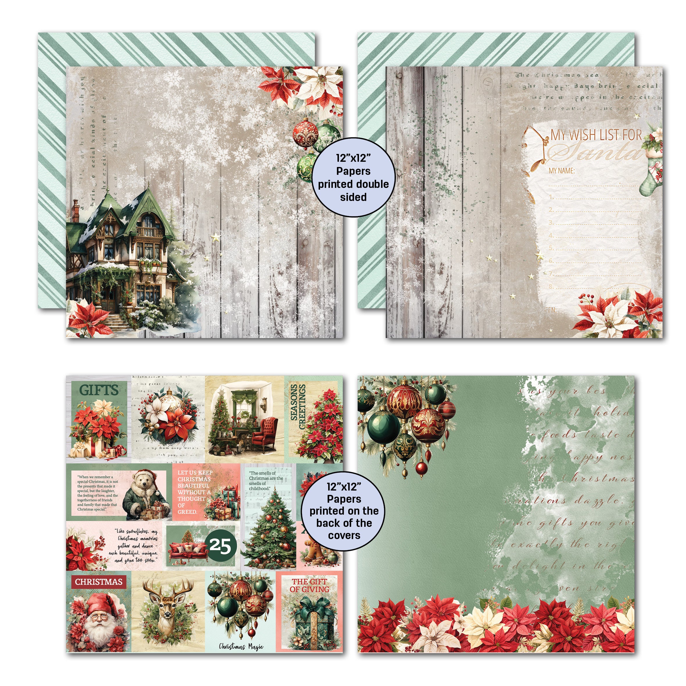 3Quarter Designs Xmas Magic 12x12 Design Paper & Diecuts Set