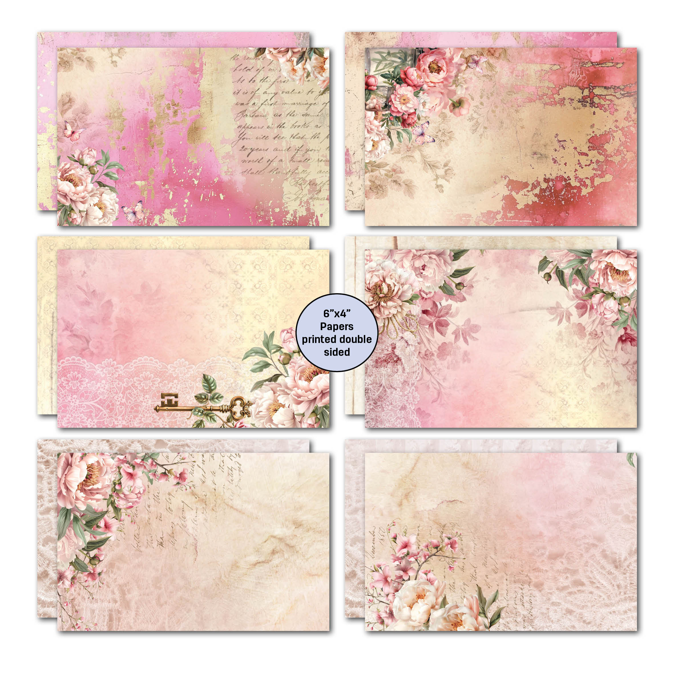 3Quarter Designs Blossoming Peonies 6x4 Card Pack