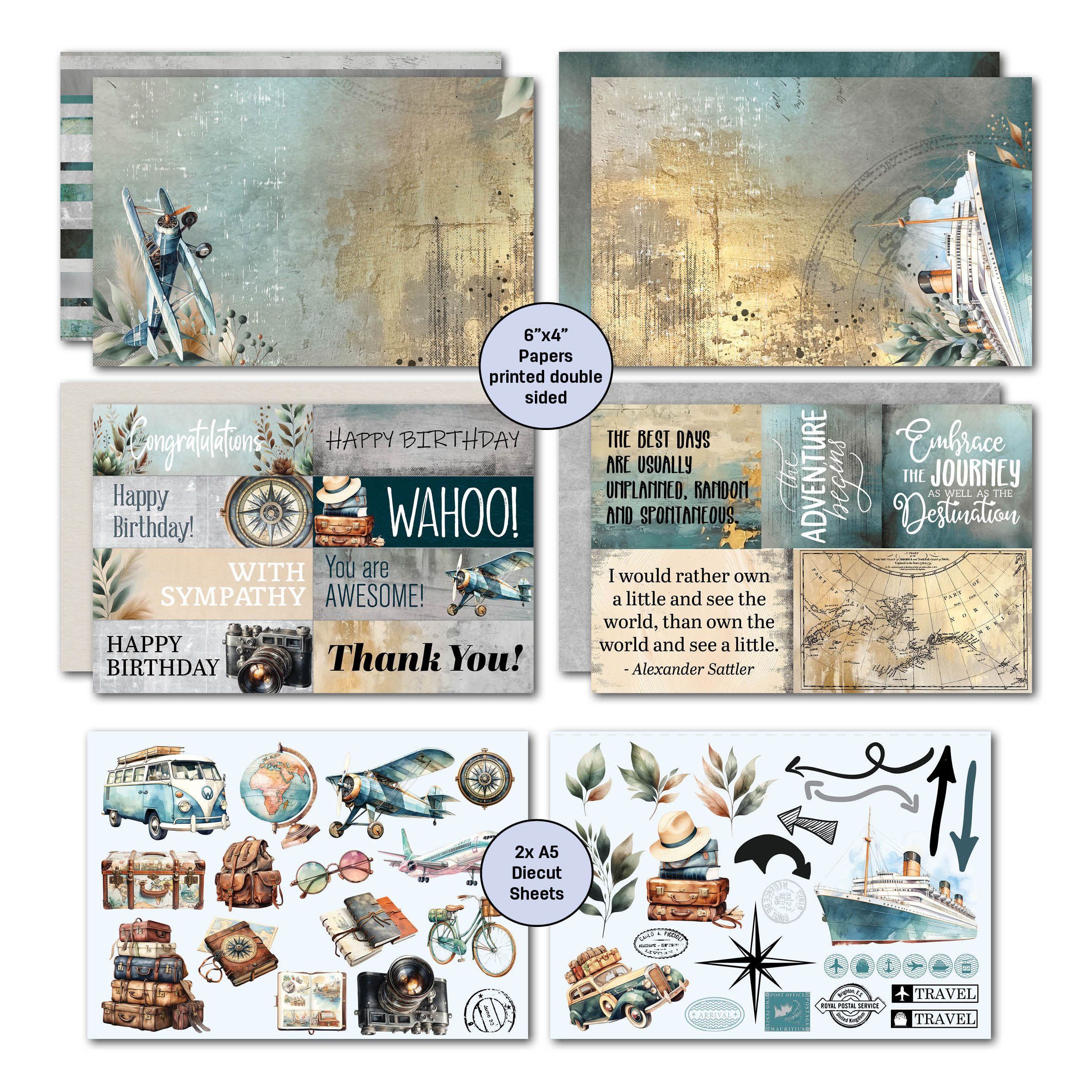 3Quarter Designs Adventures Return 6x4 Card Pack