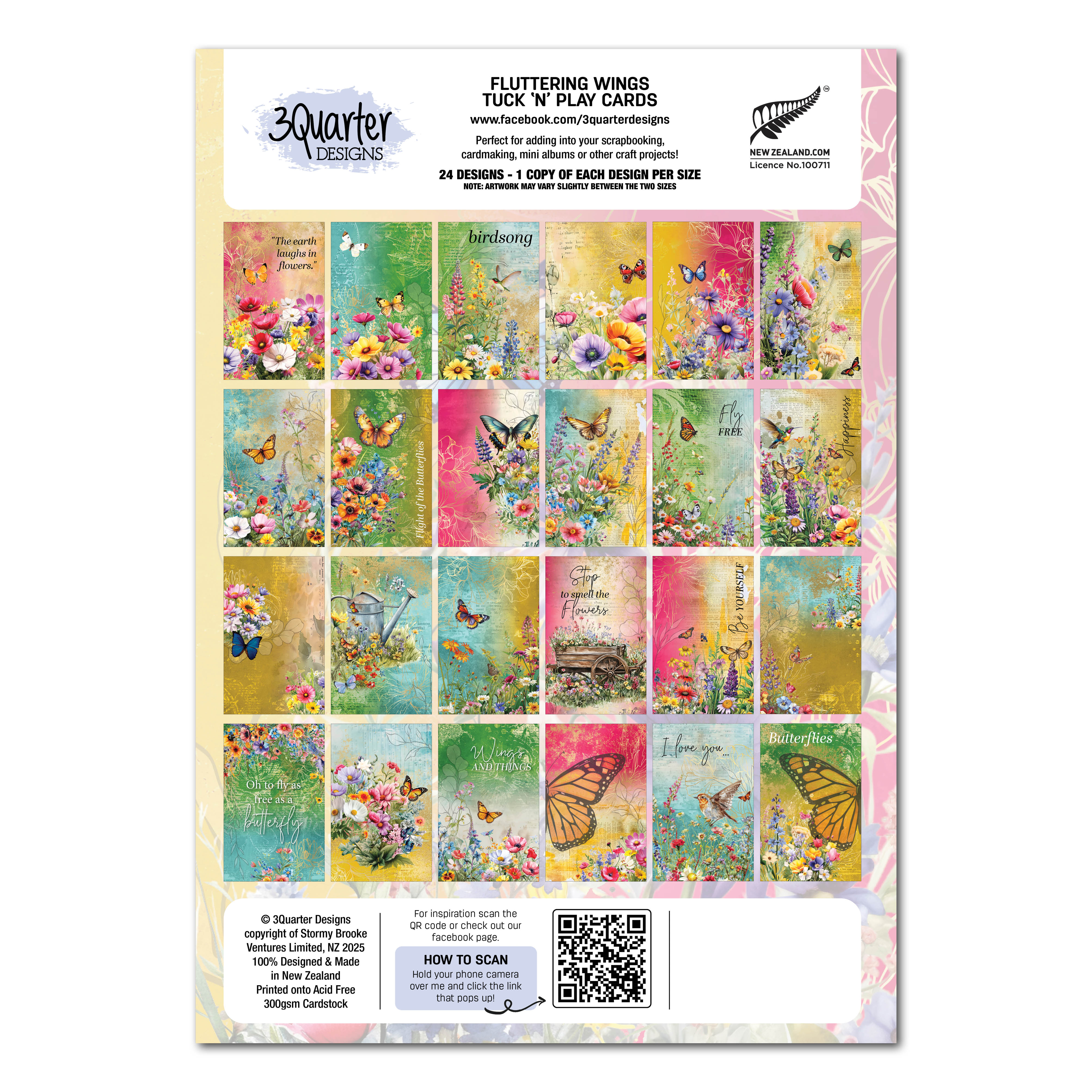 3Quarter Designs Fluttering Wings - Tuck N Play Cards