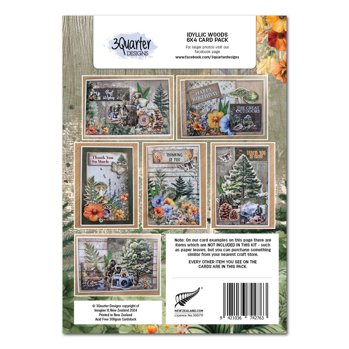 3Quarter Designs Idyllic Woods 6x4 Card Pack