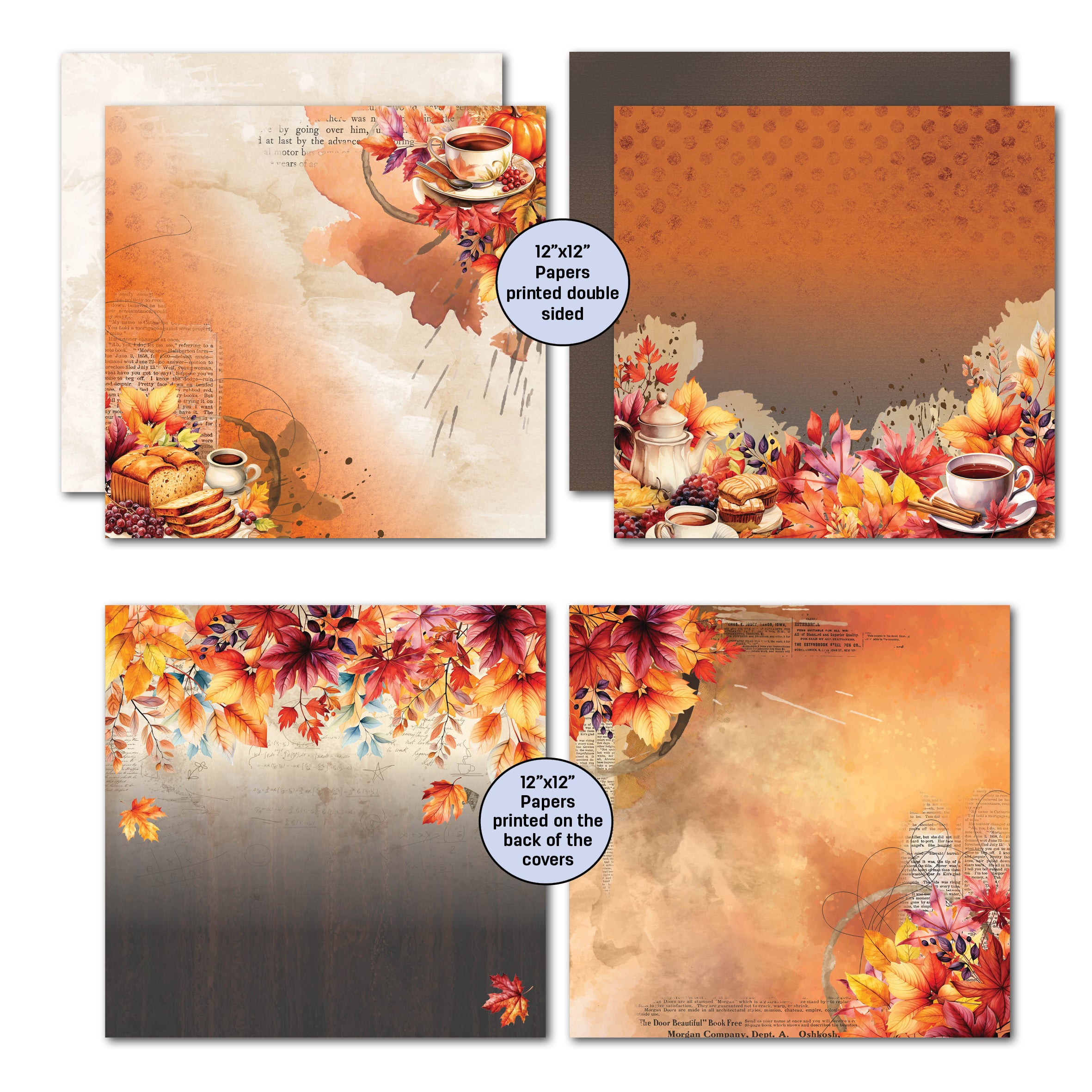 3Quarter Designs Falling Leaves 12x12 Scrapbook Collection