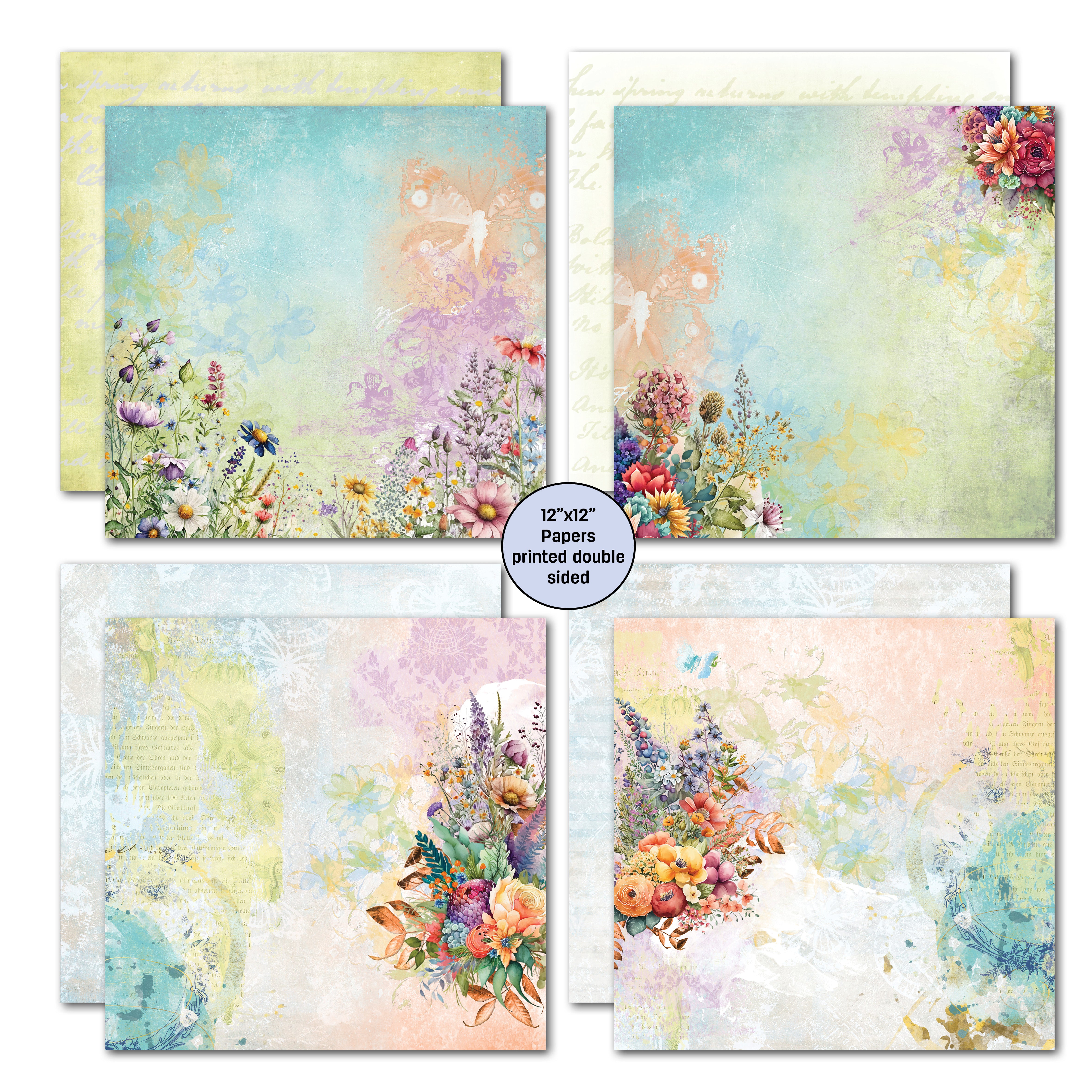 3Quarter Designs Heavenly Wildflowers 12x12 Scrapbook Collection