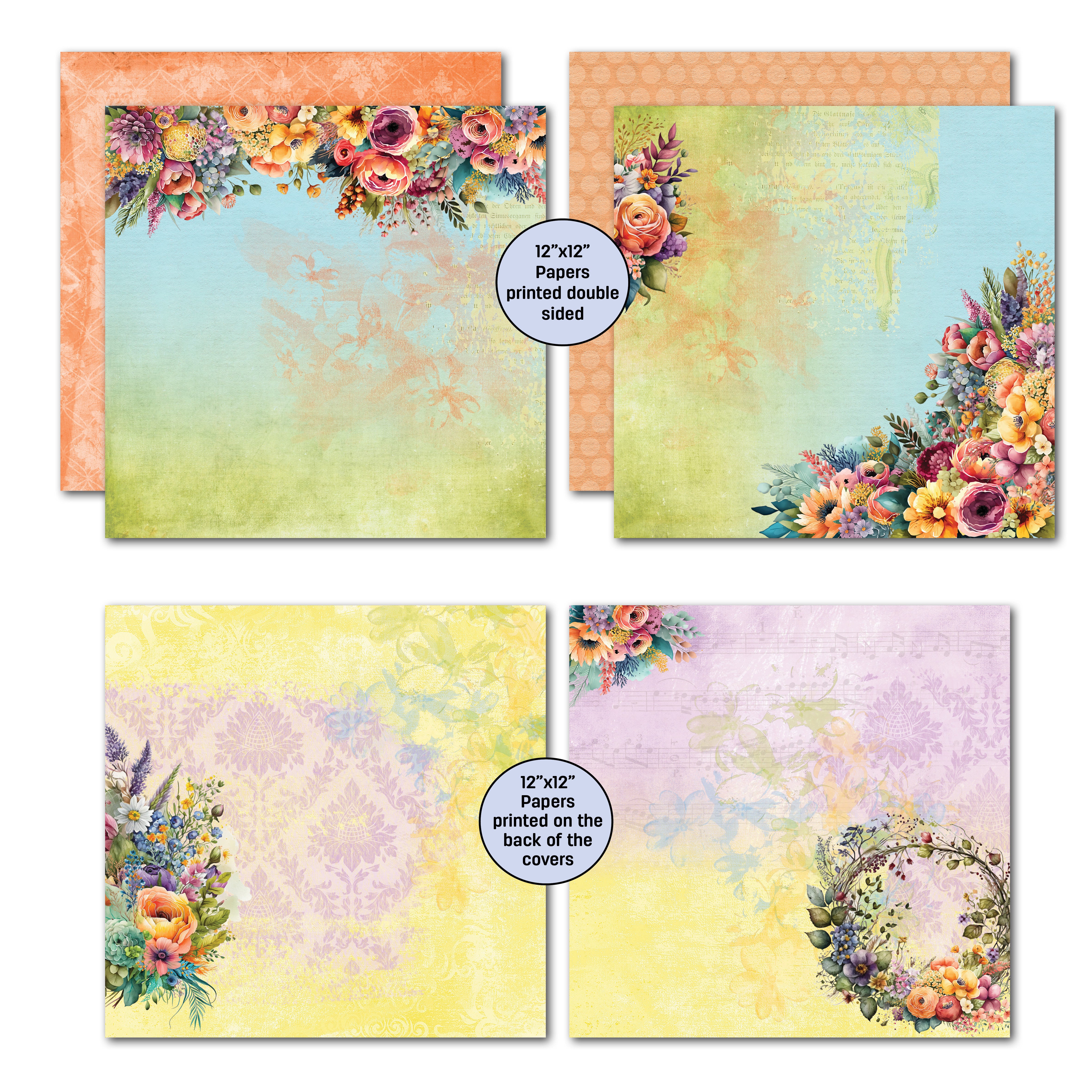 3Quarter Designs Heavenly Wildflowers 12x12 Scrapbook Collection