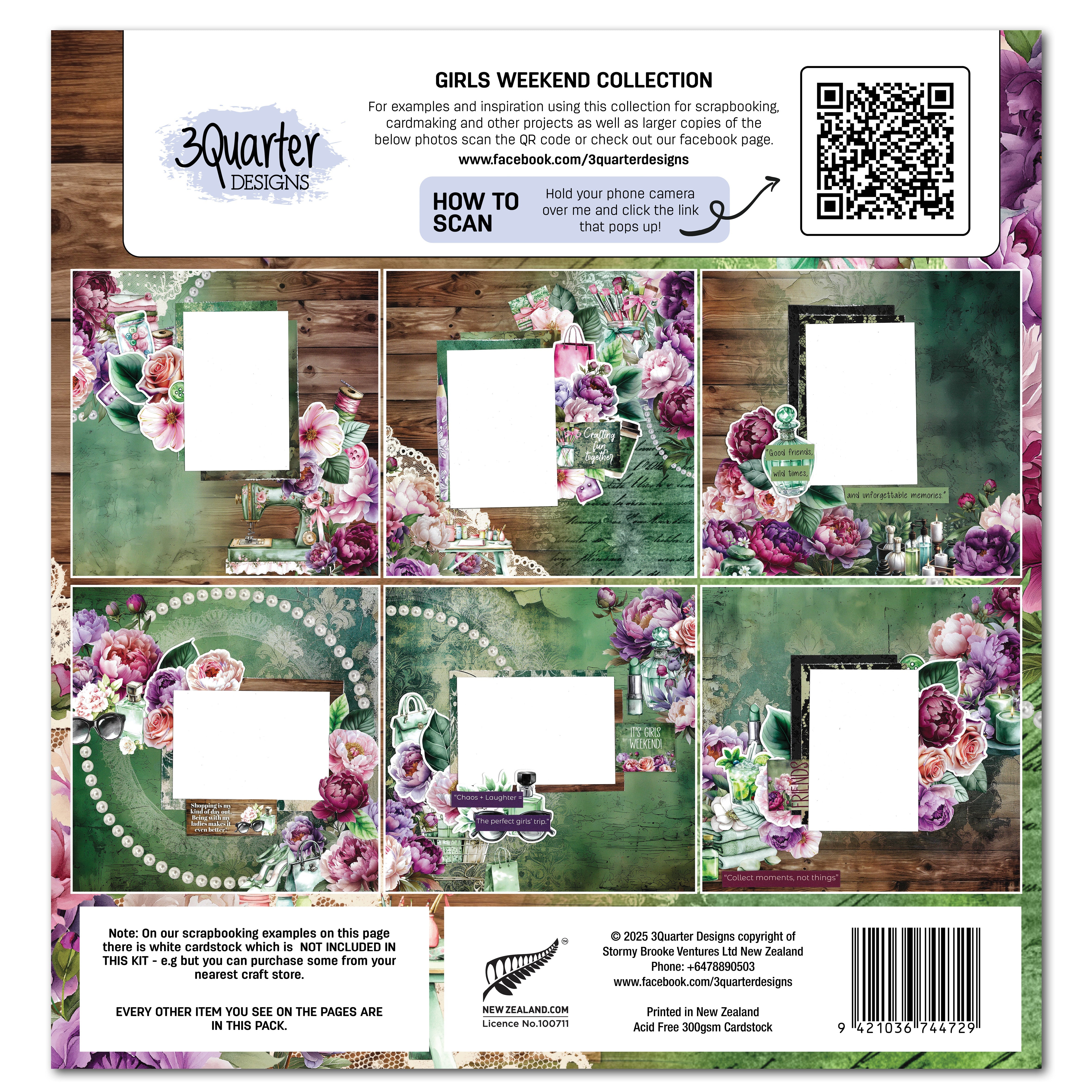 3Quarter Designs Girls Weekend 12x12 Design Paper & Diecuts Set