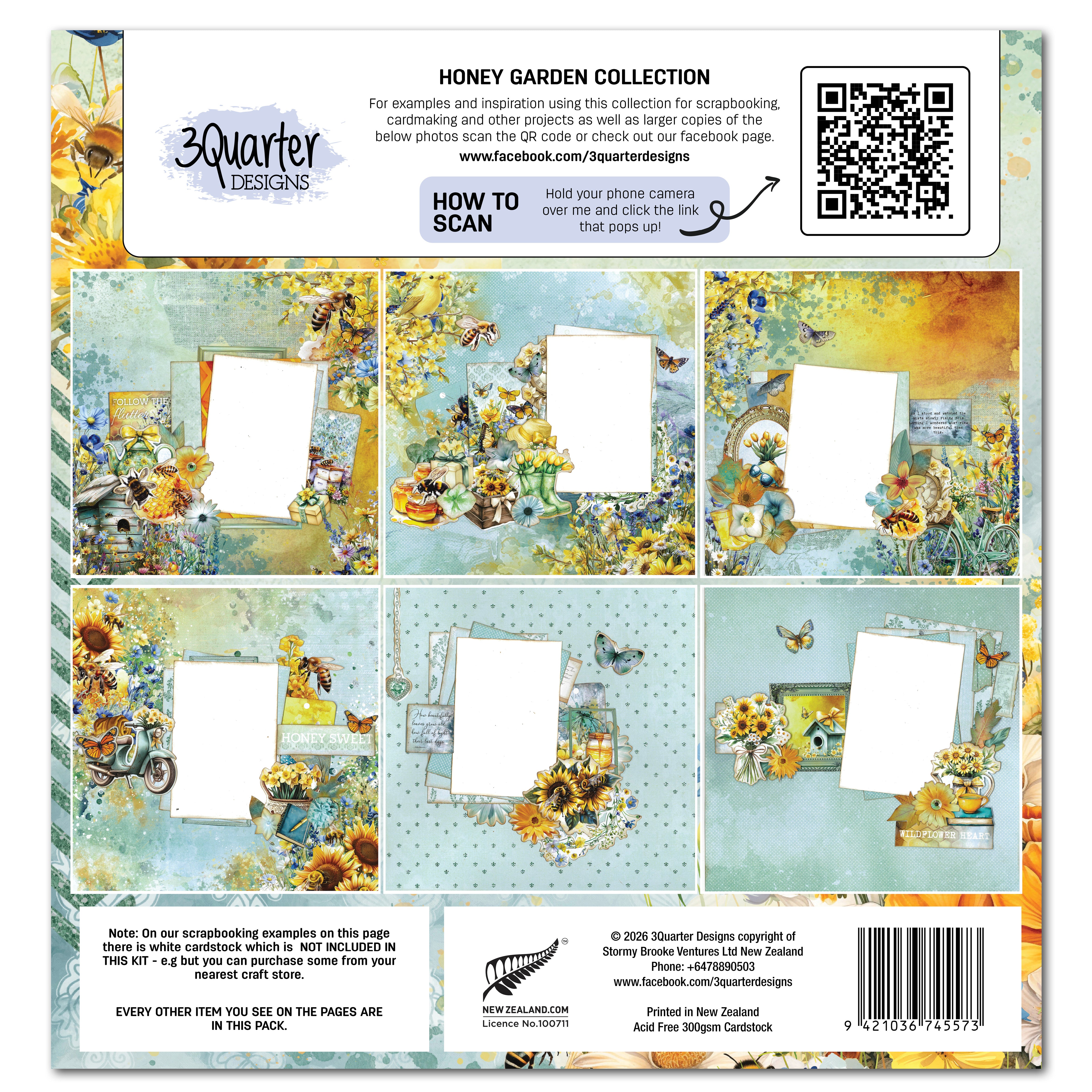 3Quarter Designs Honey Fields 12x12 Design Paper & Diecuts Set