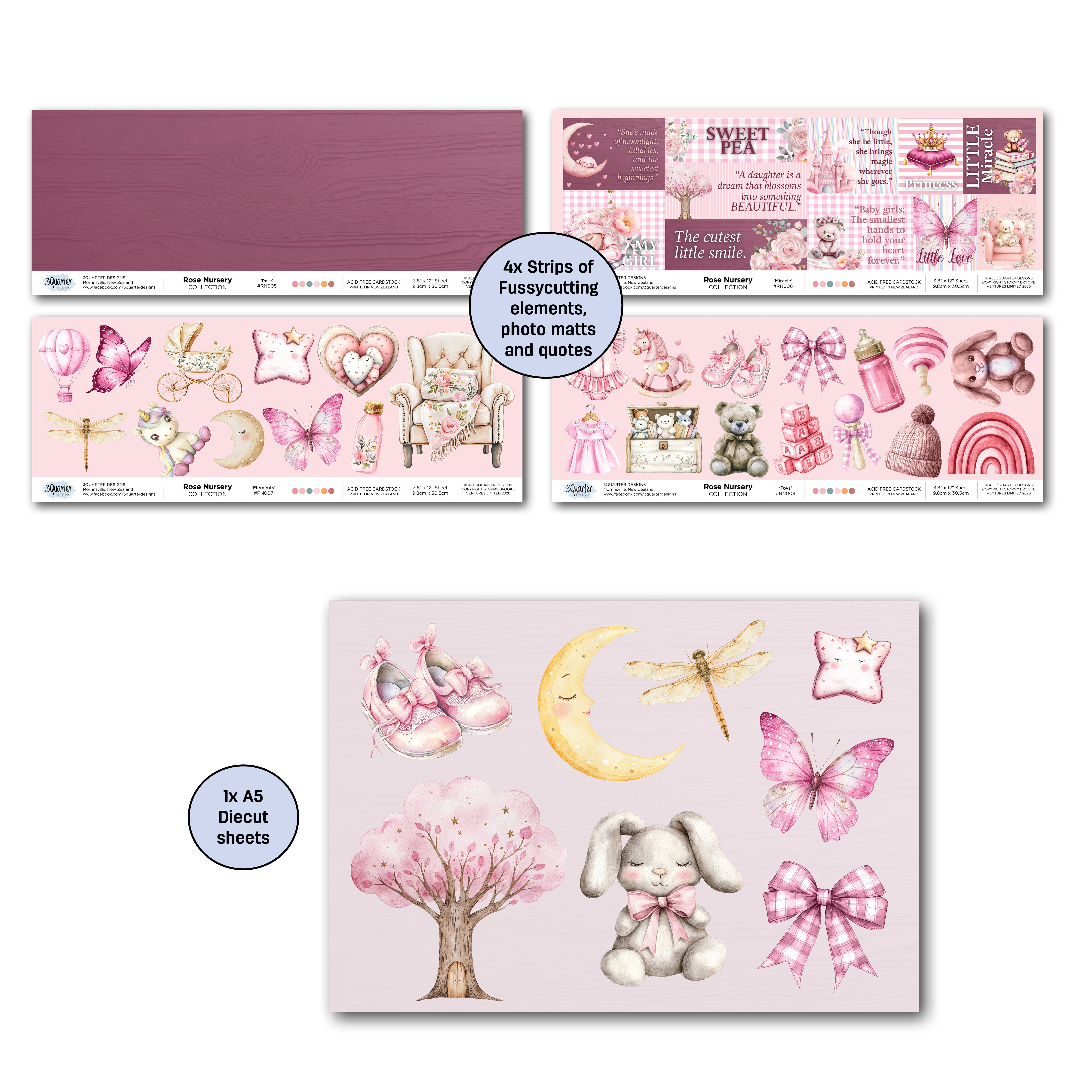 3Quarter Designs Rose Nursery Mini 12x12 Collection