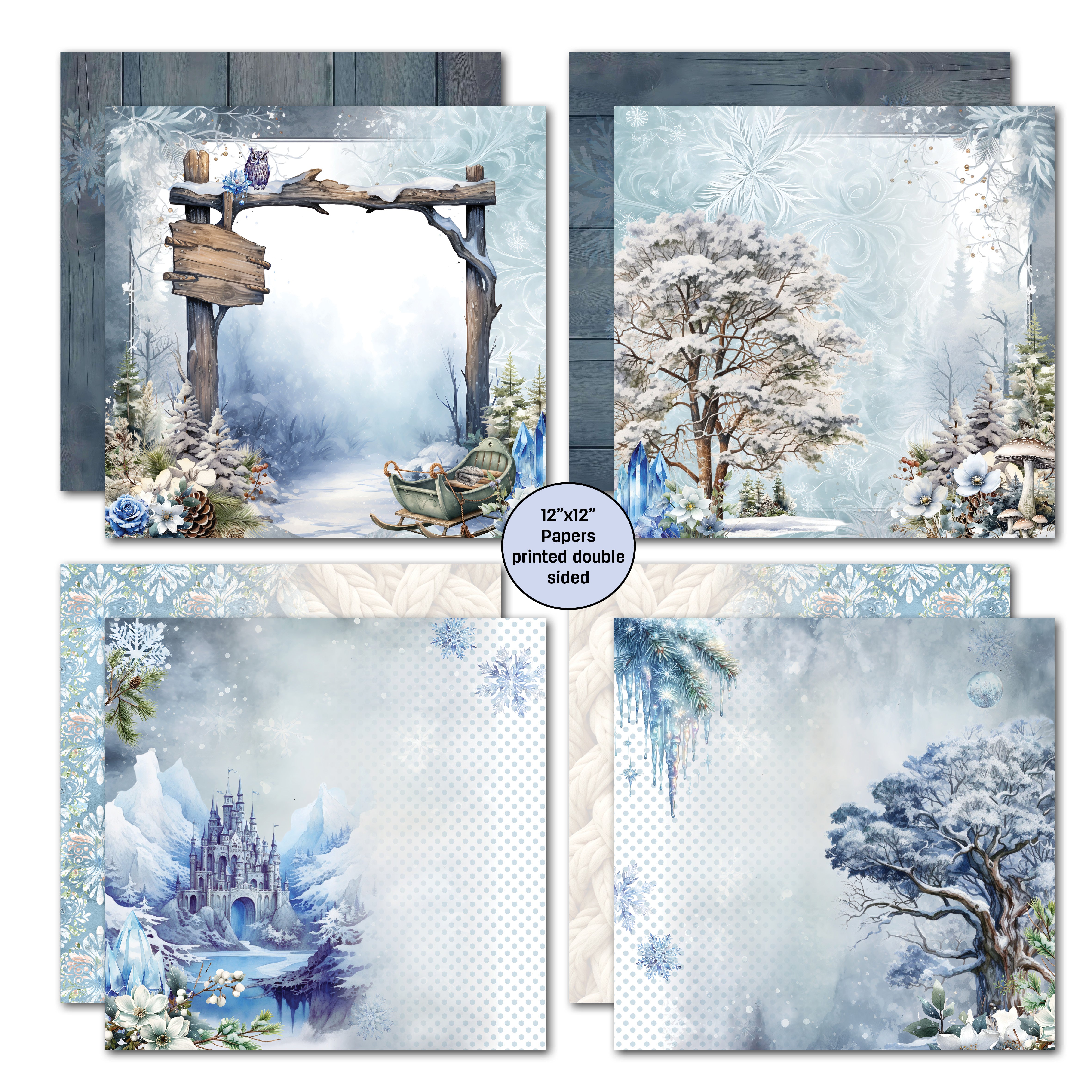 3Quarter Designs Winter Chronicles 12x12 Design Paper & Diecuts Set