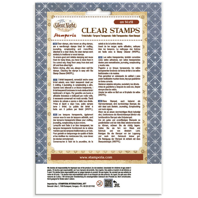 Decorative Acrylic Stamp Design For Art And Craft cm 14x18 - Silent Night
