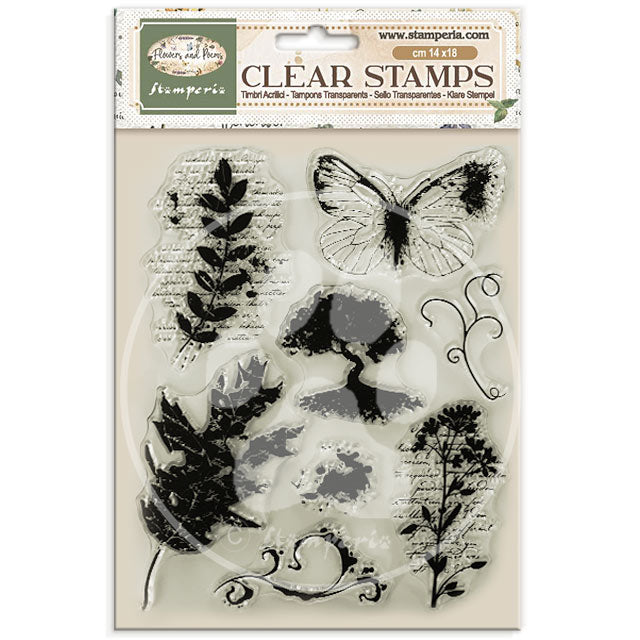 Decorative Acrylic Stamp Design For Art And Craft 14x18cm - Flowers And Poems