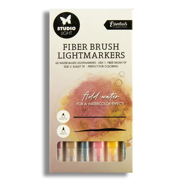 Fiber Brush Lightmarkers - Warm Colour 6 Pack
