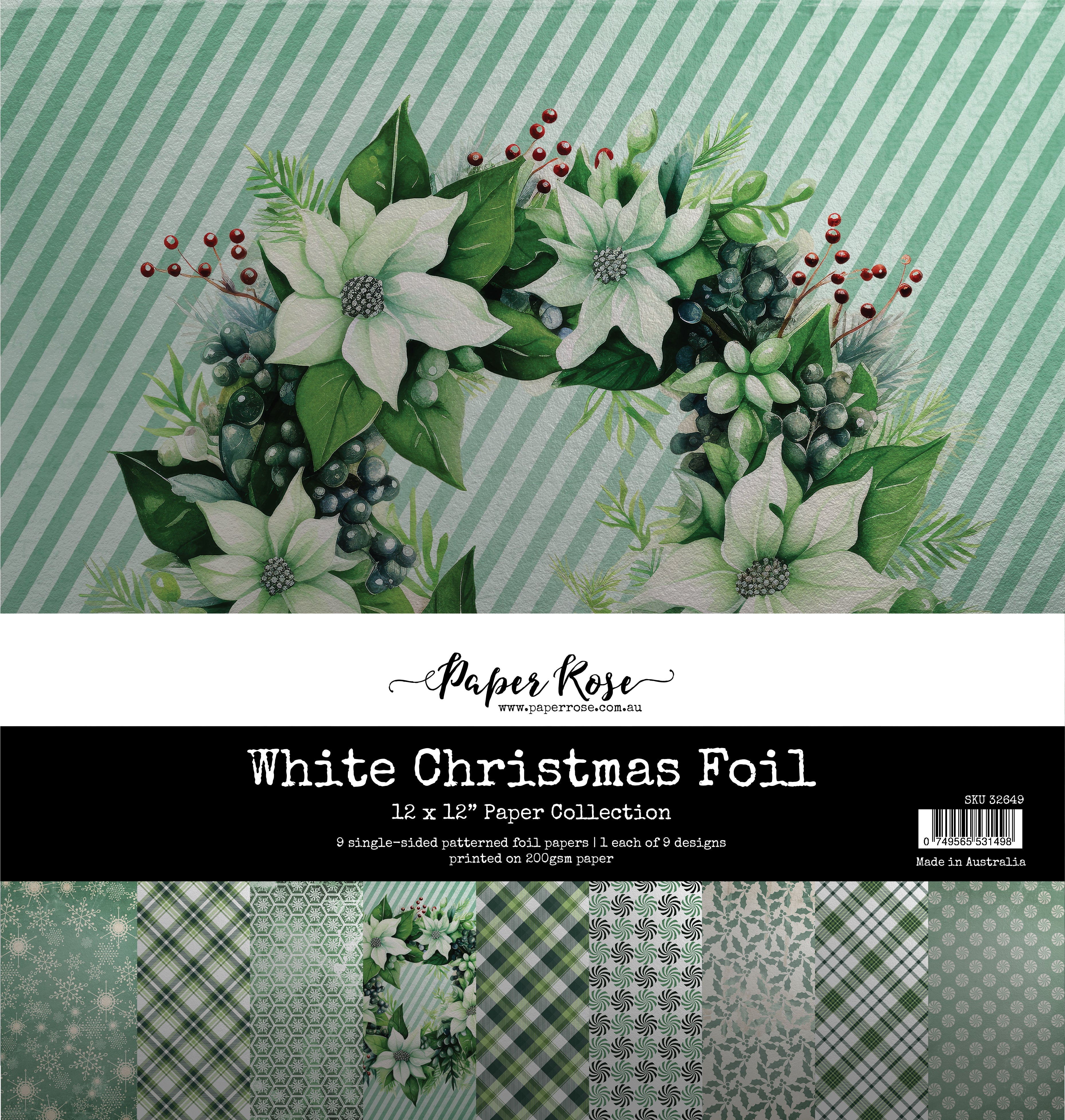 Extesy Paper White Christmas Foil 12 x 12 Paper Collection 32349