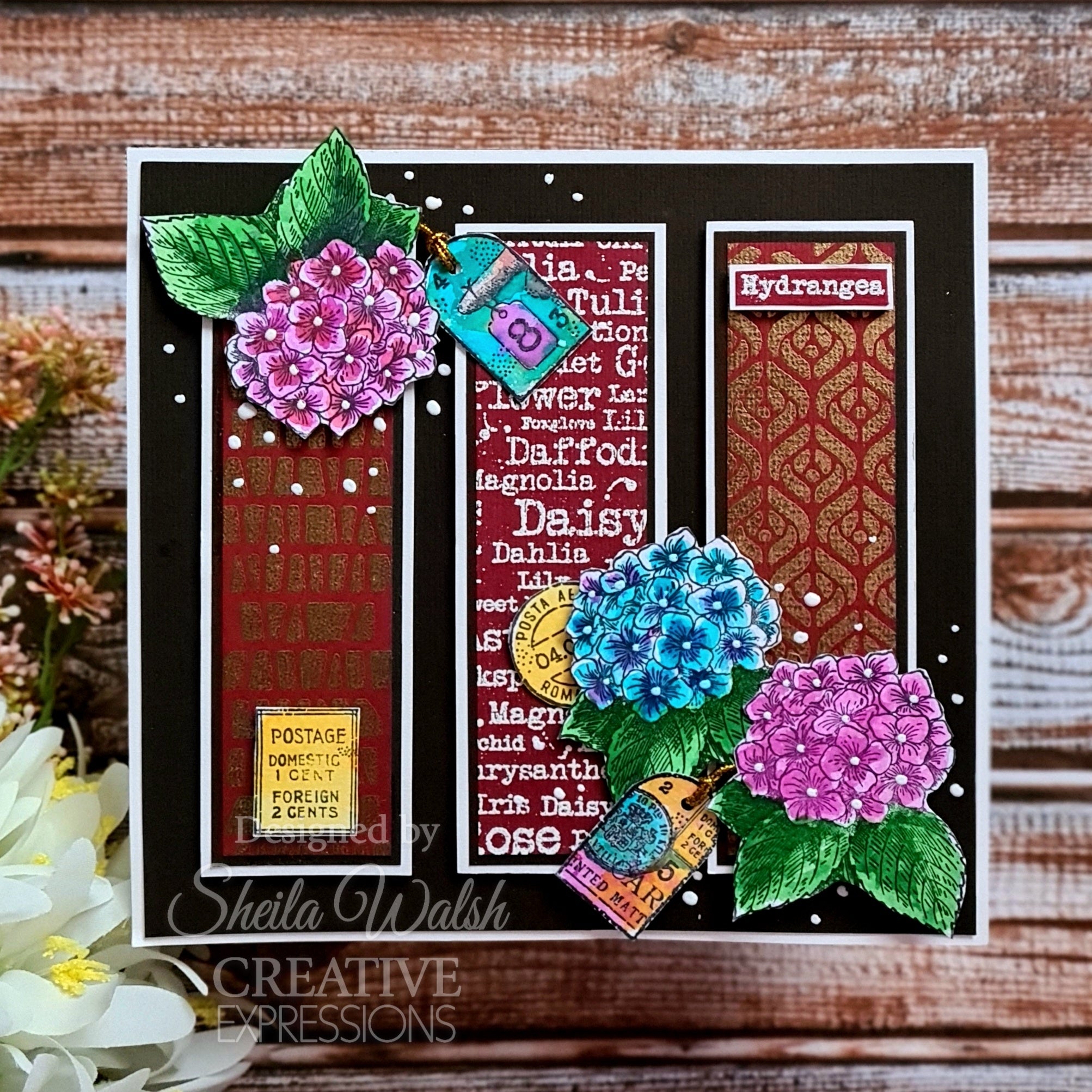 Woodware Clear Singles Flower Names 4 in x 6 in Stamp Set