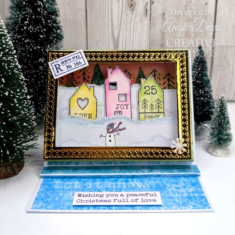 Woodware Clear Singles Nordic Houses 3 in x 4 in stamp Set