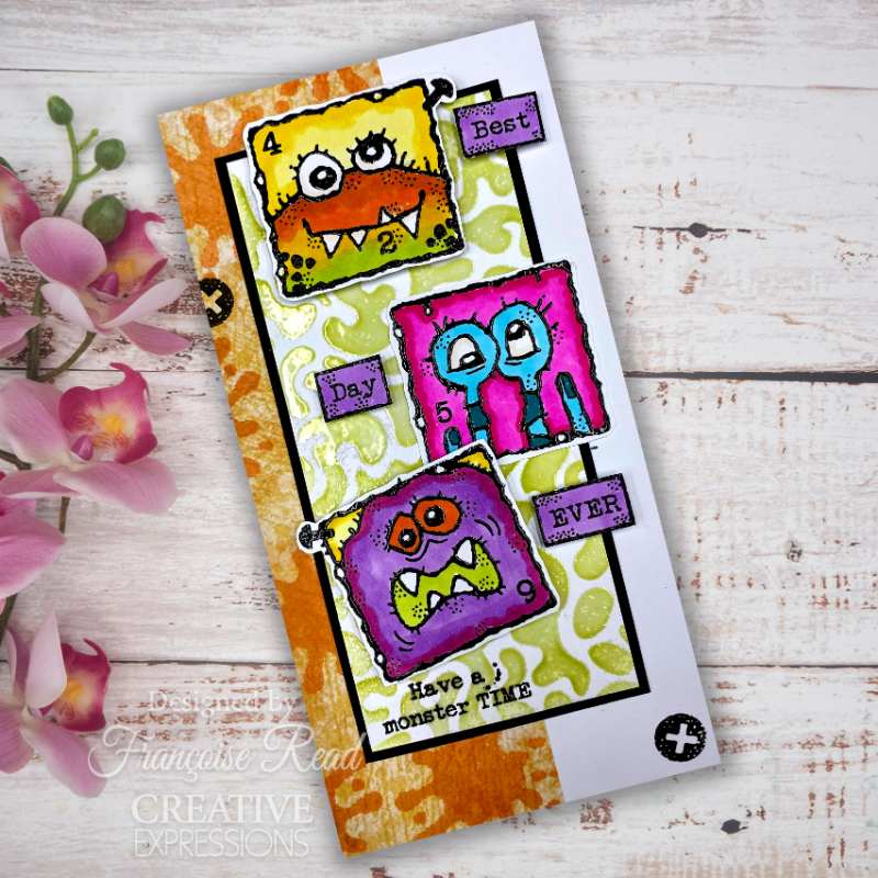 Woodware Clear Singles Monster Gallery 4 in x 6 in Stamp Set