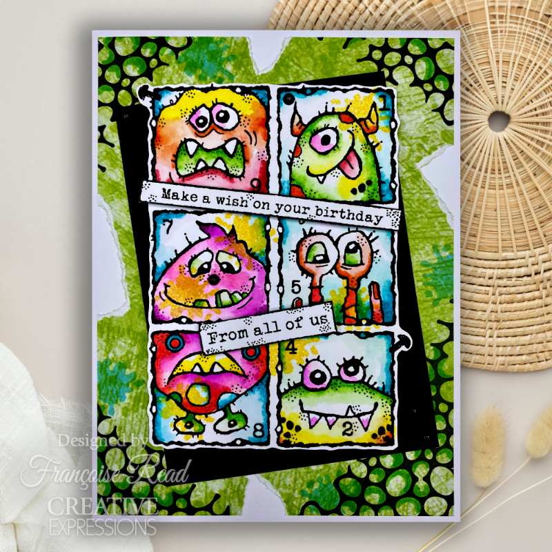 Woodware Clear Singles Monster Gallery 4 in x 6 in Stamp Set