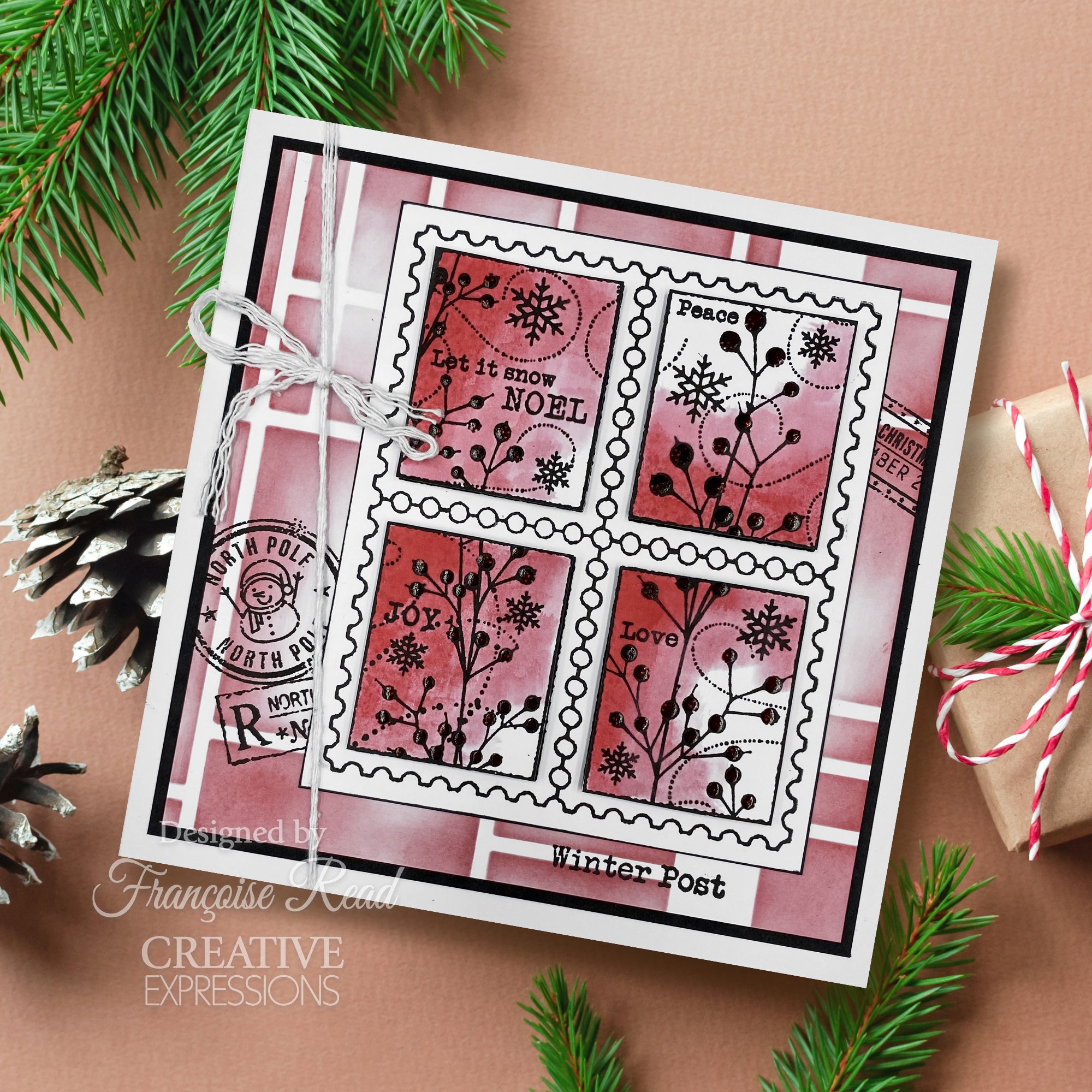 Woodware Clear Singles Christmas Postmarks 3 in x 4 in Stamp
