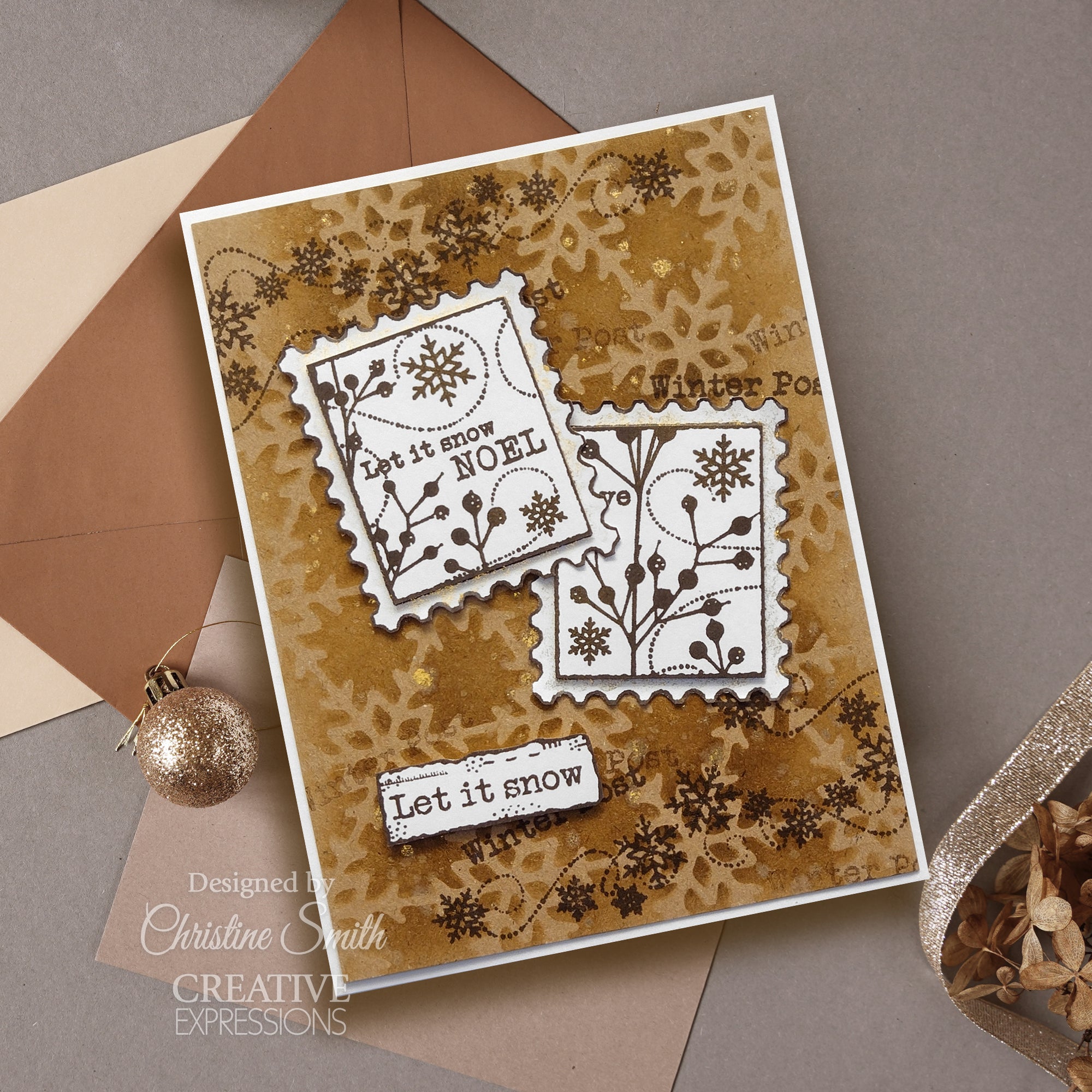Woodware Clear Singles Winter Postage 4 in x 6 in Stamp Set